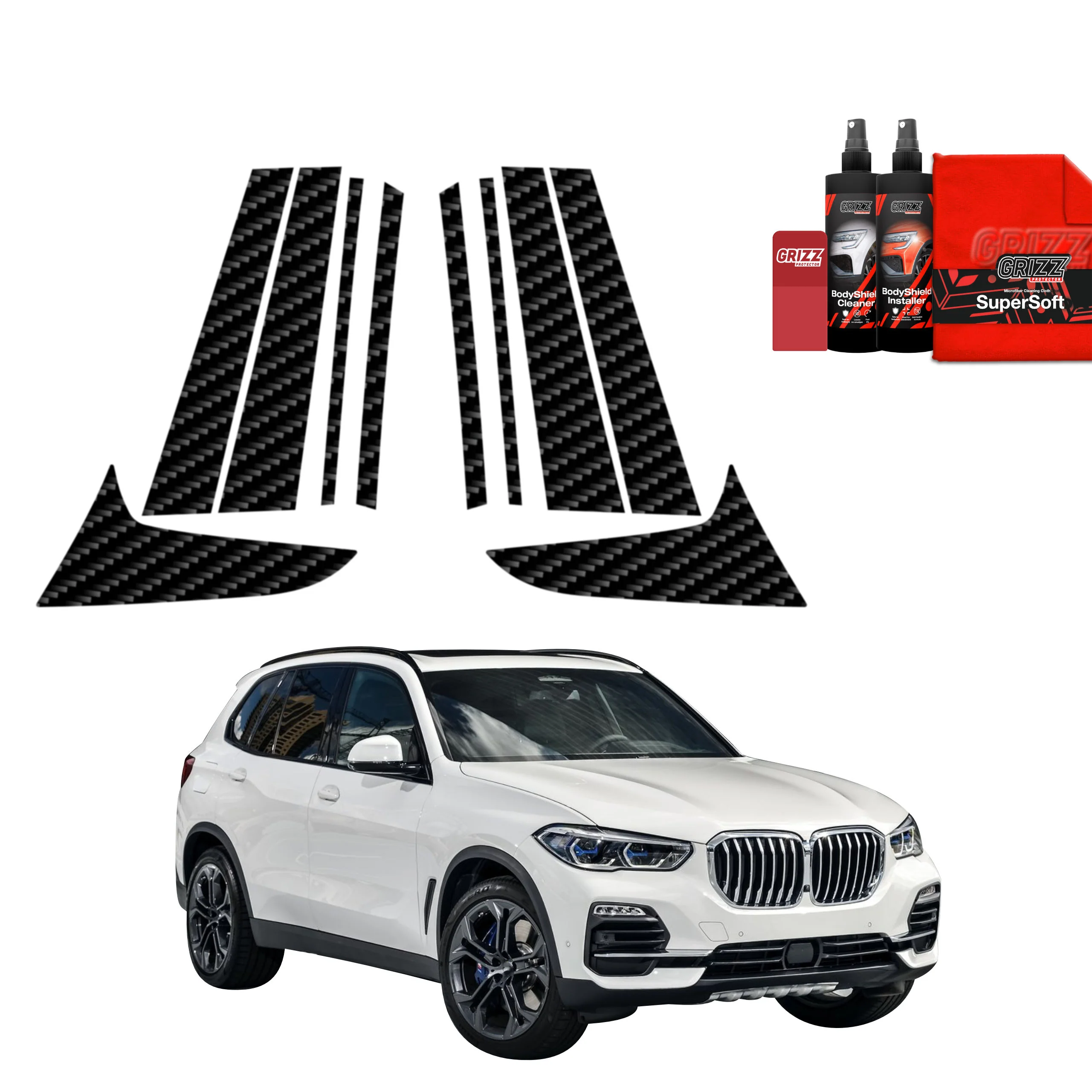 10in1 Kohlenstoff Schutzfolie für B-C-Säule - BMW X5 (2018-2023)
