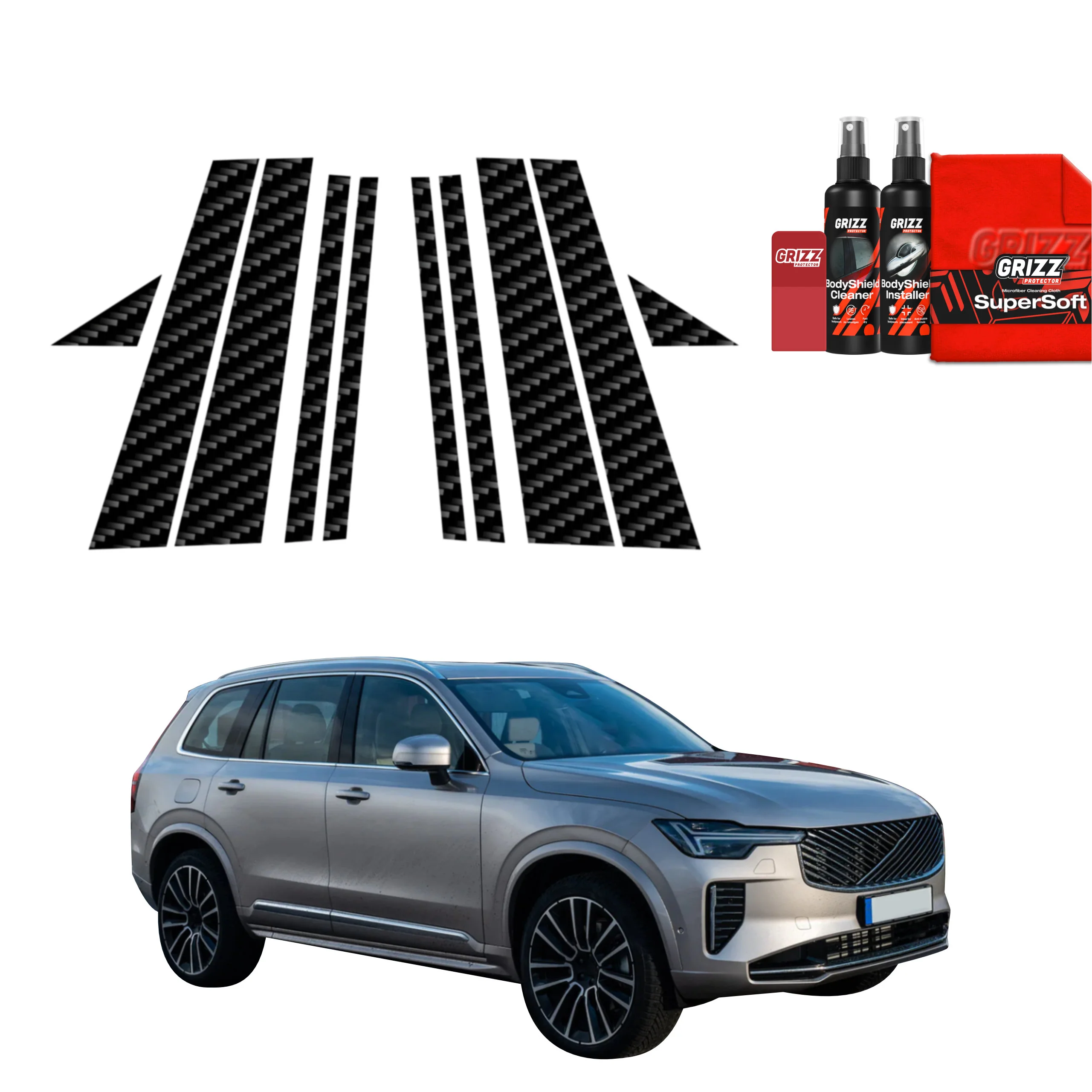 10in1 Kohlenstoff Schutzfolie für B-C-Säule - Volvo XC90 (2026)
