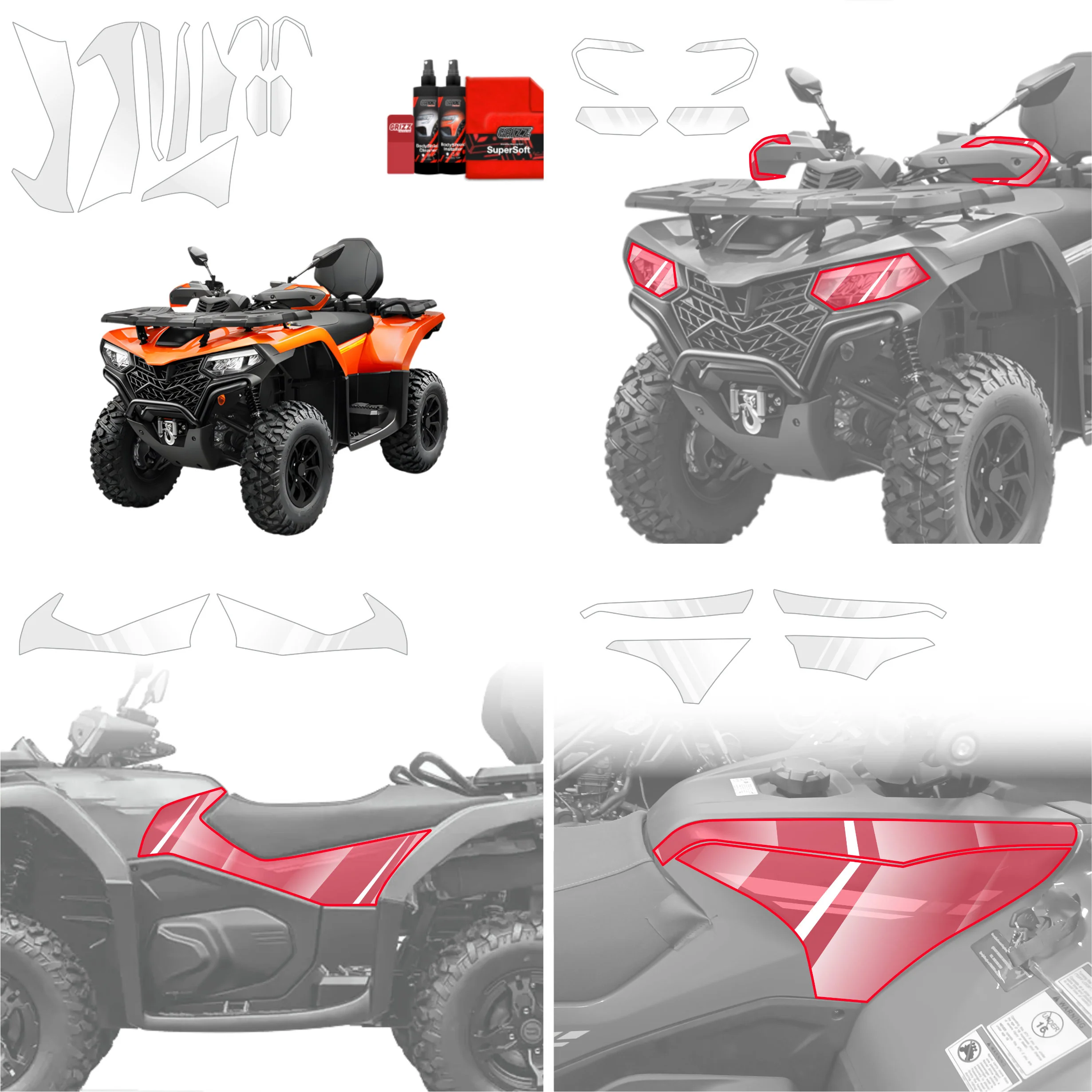 10in1 Schutzfolie - CFMOTO CFORCE 520L (2020-2026) - Image 2