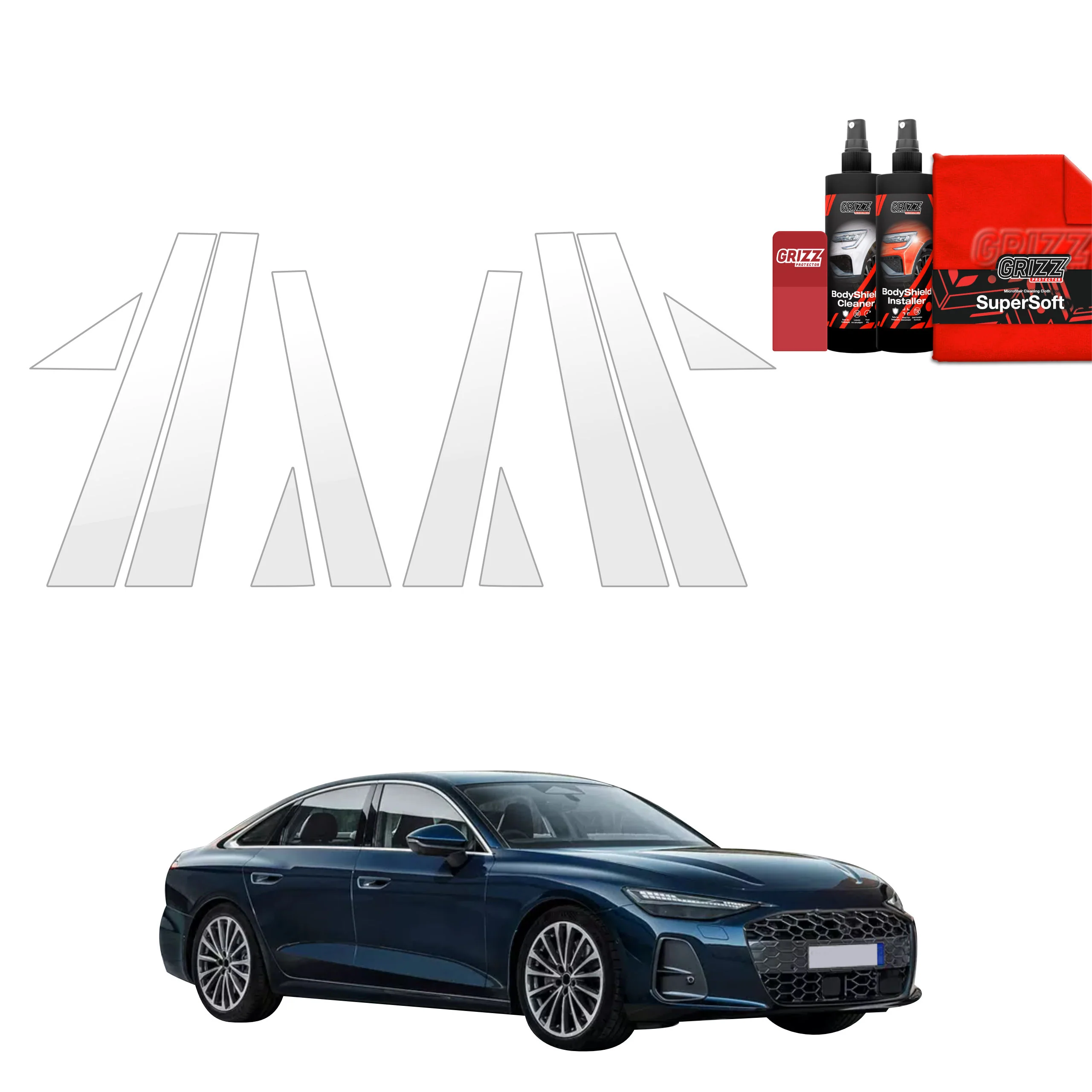 10in1 Schutzfolie für B-C-Säule - Audi A6 Limousine (2025-2026)