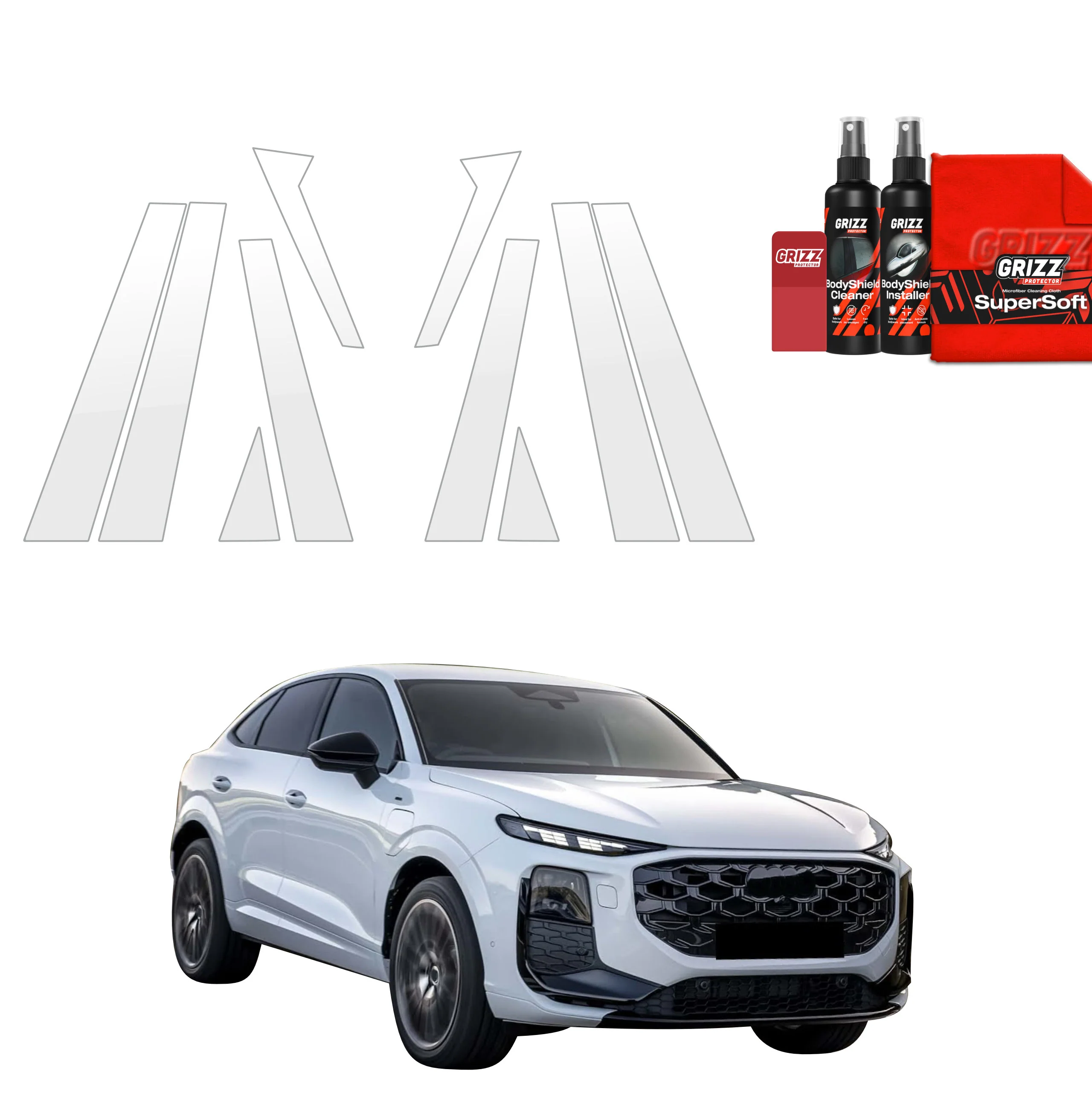 10in1 Schutzfolie fĂŒr B-C-SĂ€ule - Audi Q3 (2025-2026)