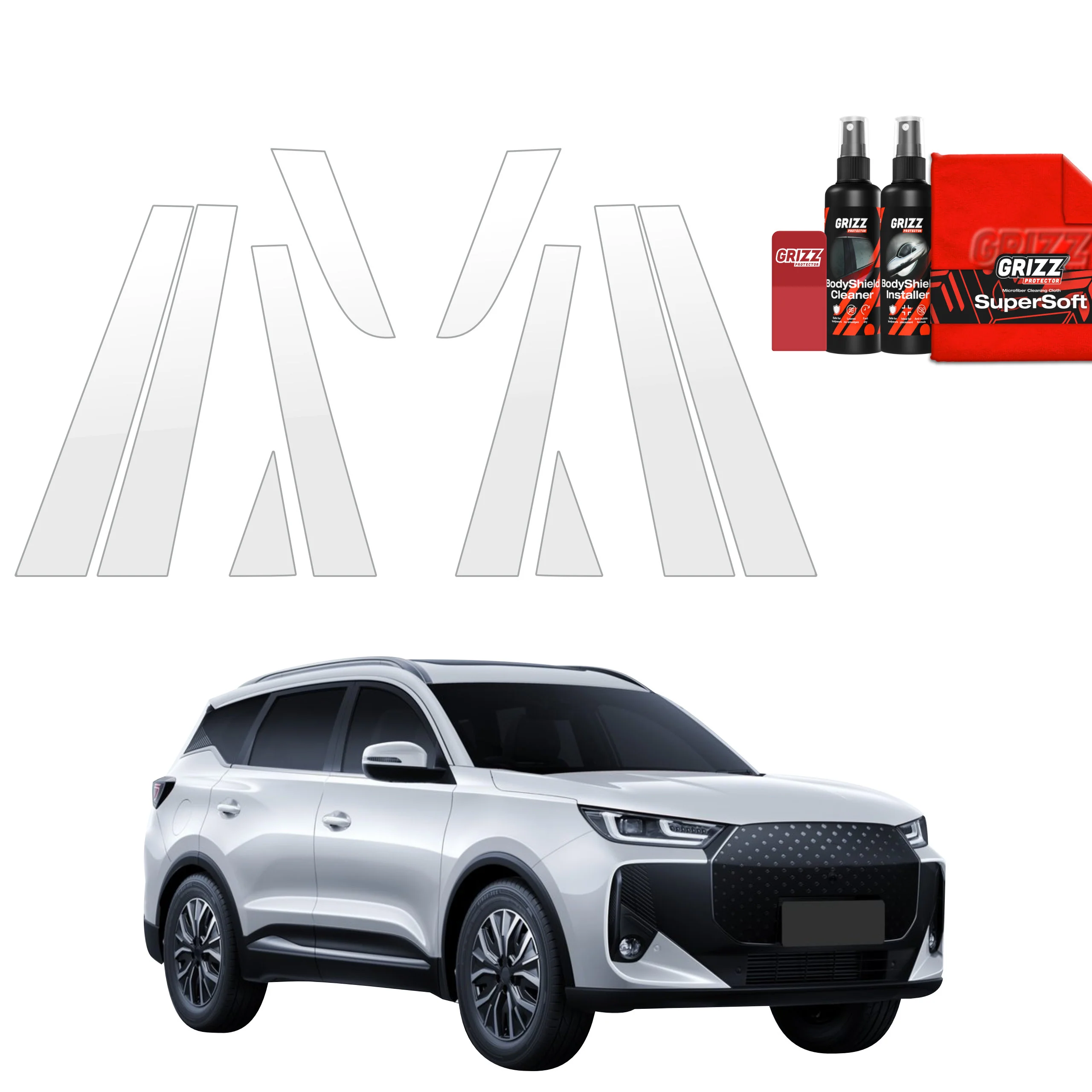 10in1 Schutzfolie für B-C-Säule - Chery Tiggo 7 (2025-2026)