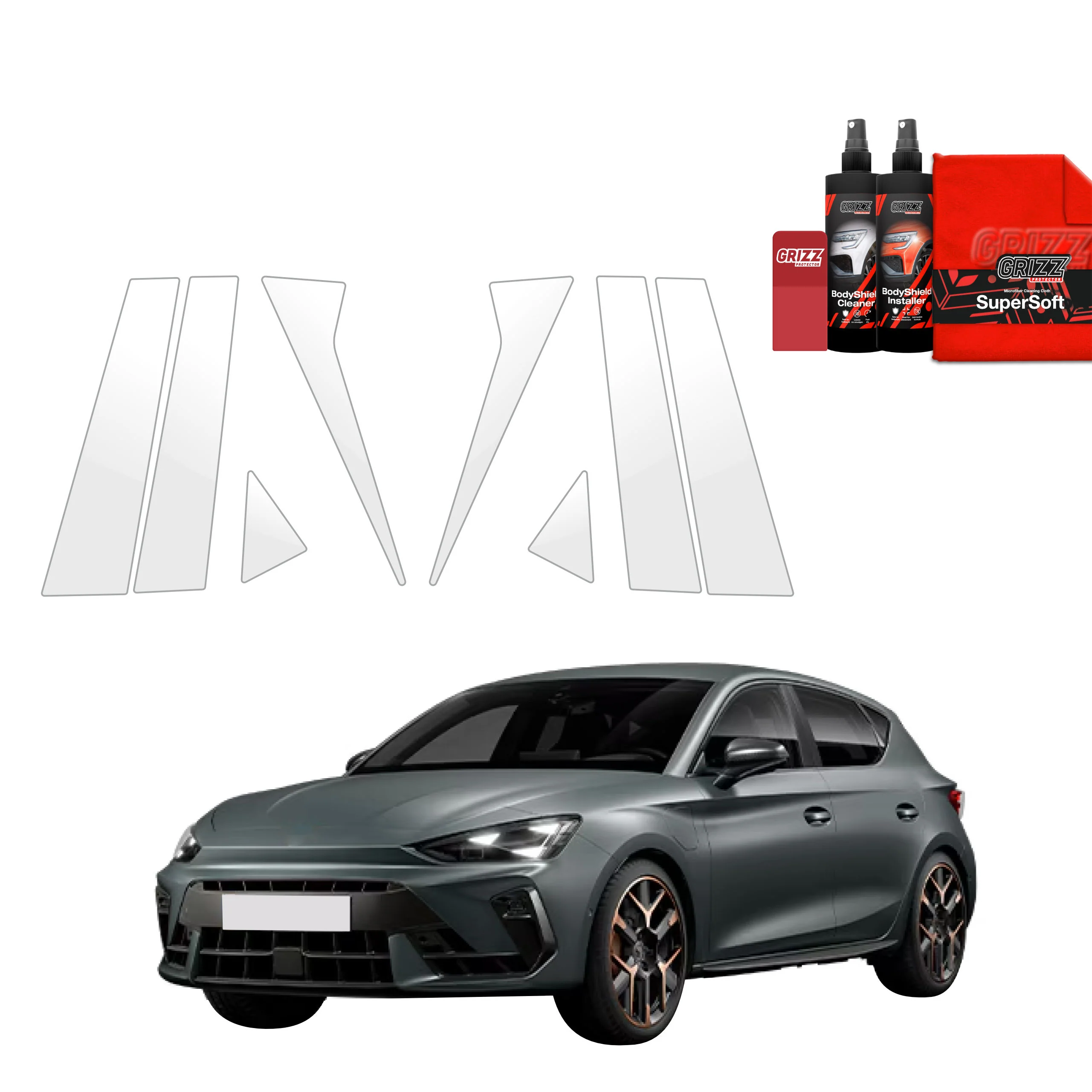 8in1 Schutzfolie für B-C-Säule - Cupra Leon Sportstourer (2024-2026)