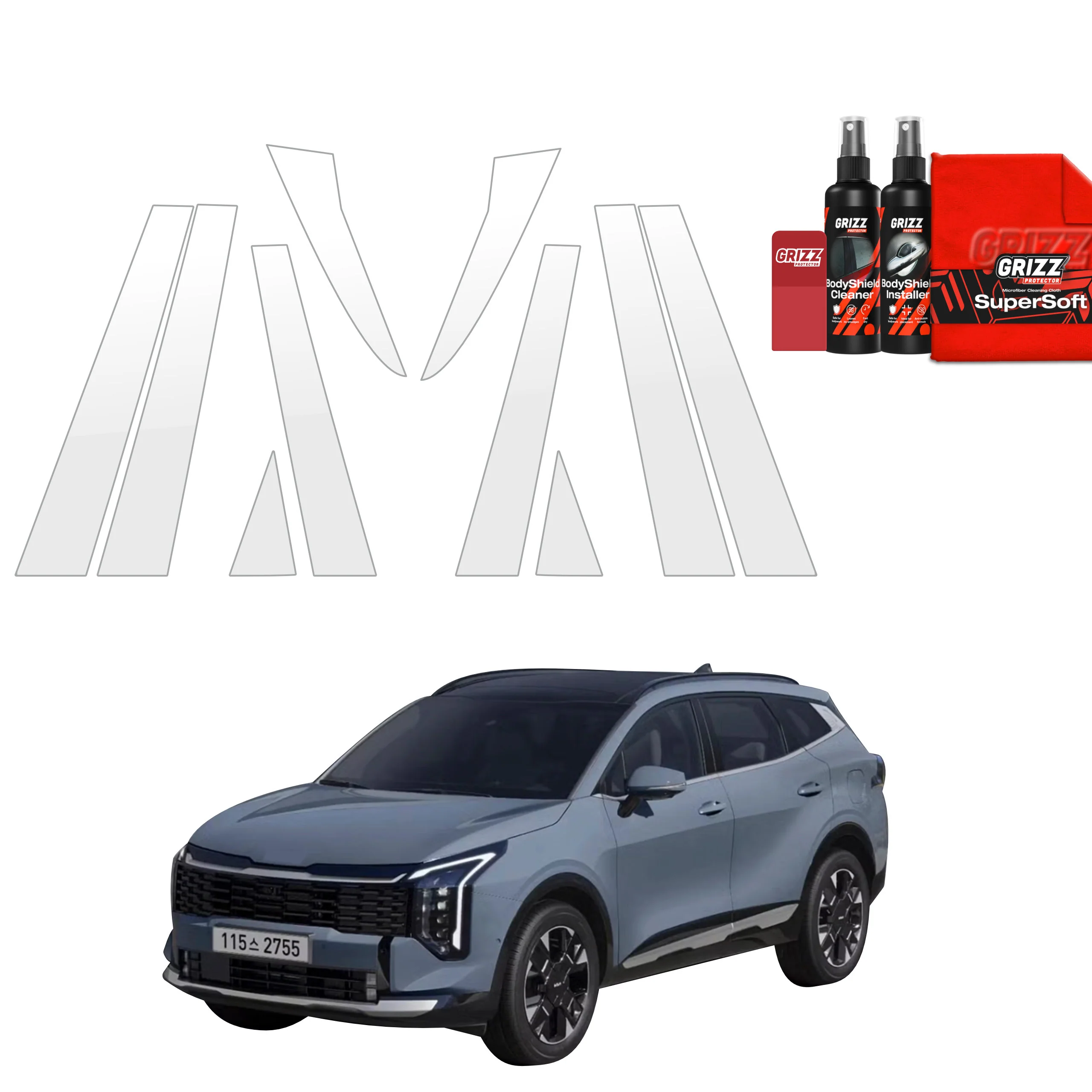 10in1 Schutzfolie für B-C-Säule - Kia Sportage 5 (2025-2026)