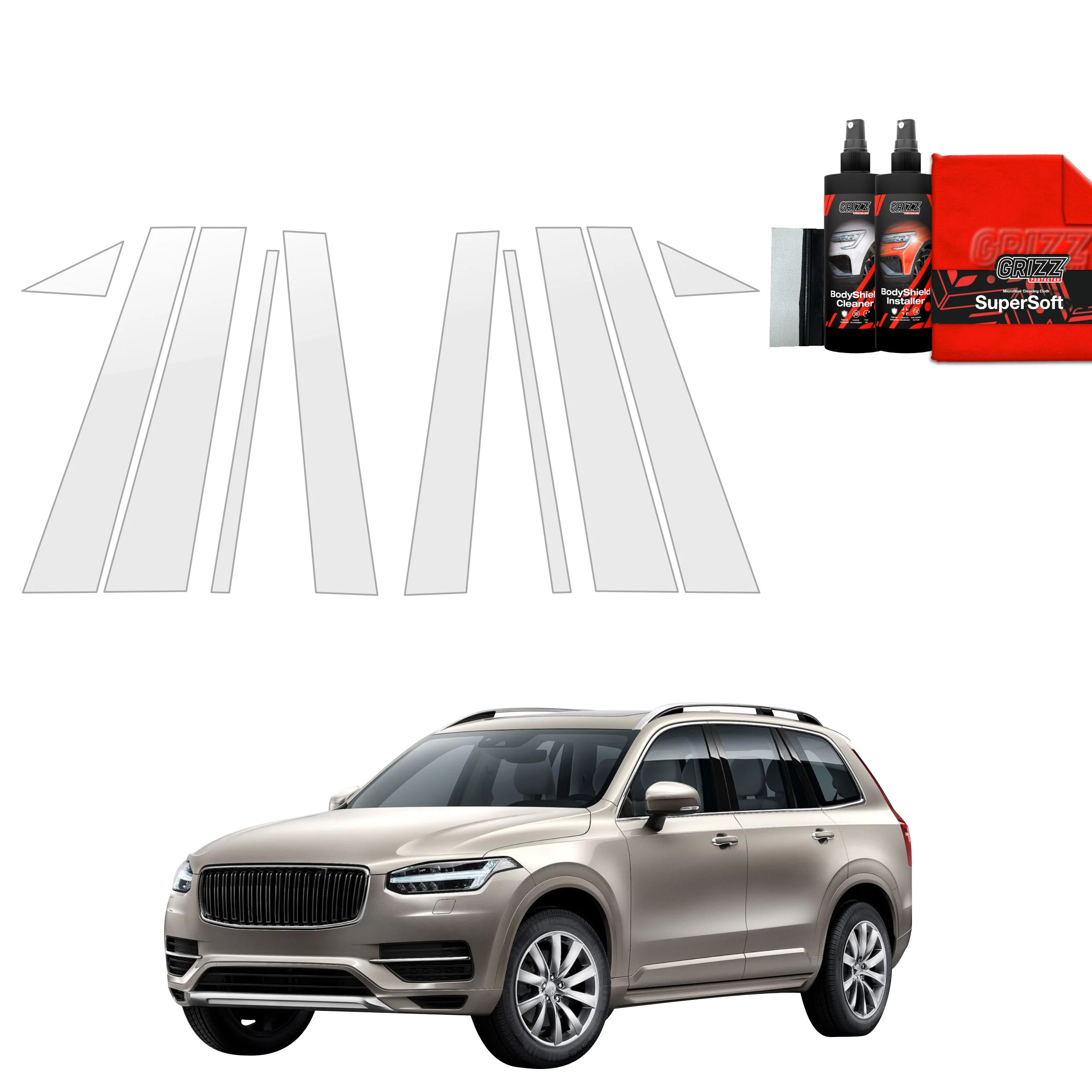 10in1 Schutzfolie fĂŒr B-C-SĂ€ule - Volvo XC90 (2015-2020)