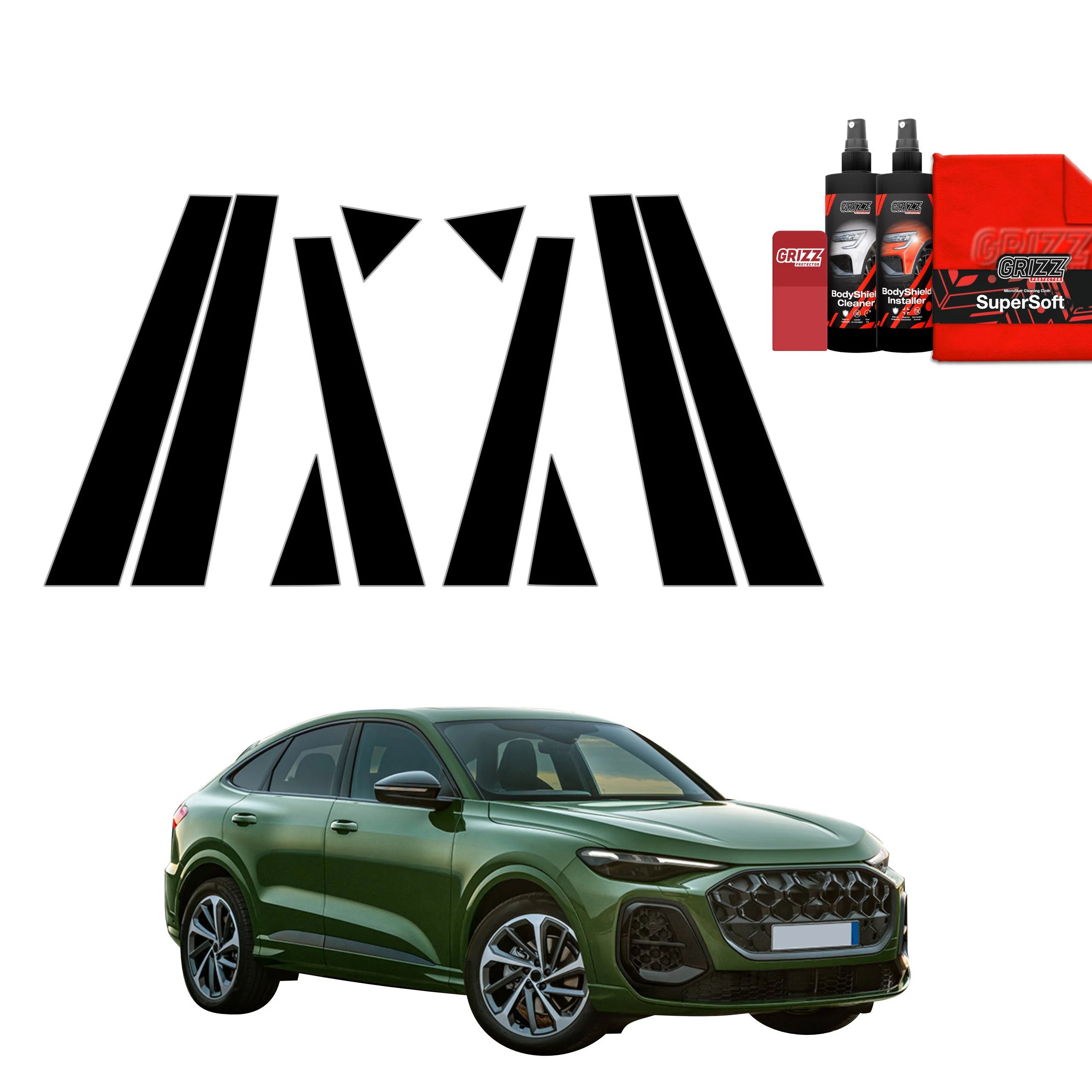 10in1 Schwarze schutzfolie für A-B-C-Säule - Audi Q5 Sportback (2025-2026)