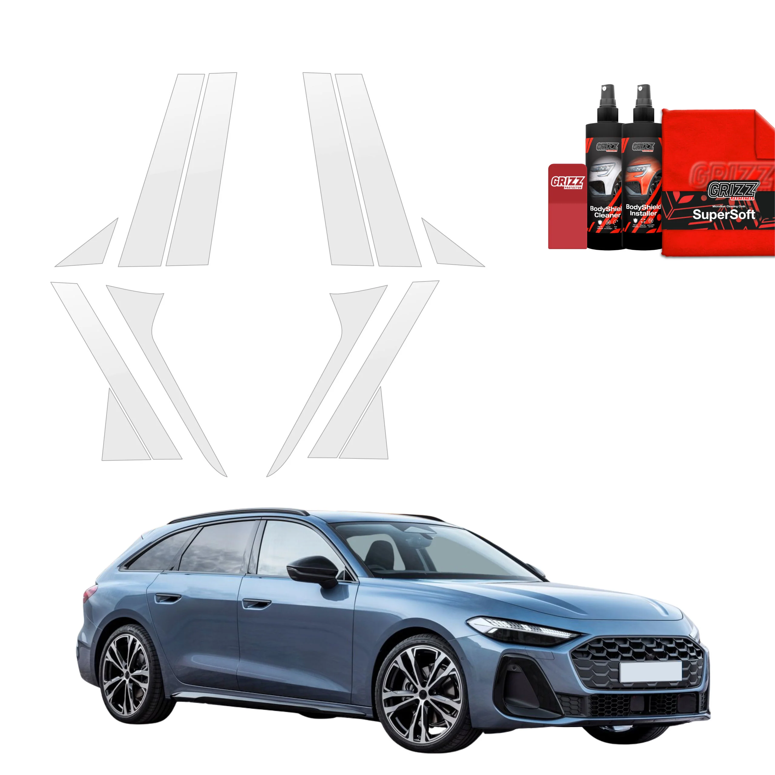 12in1 Schutzfolie für A-B-C-Säule - Audi A5 B10 Avant (2025-2026)