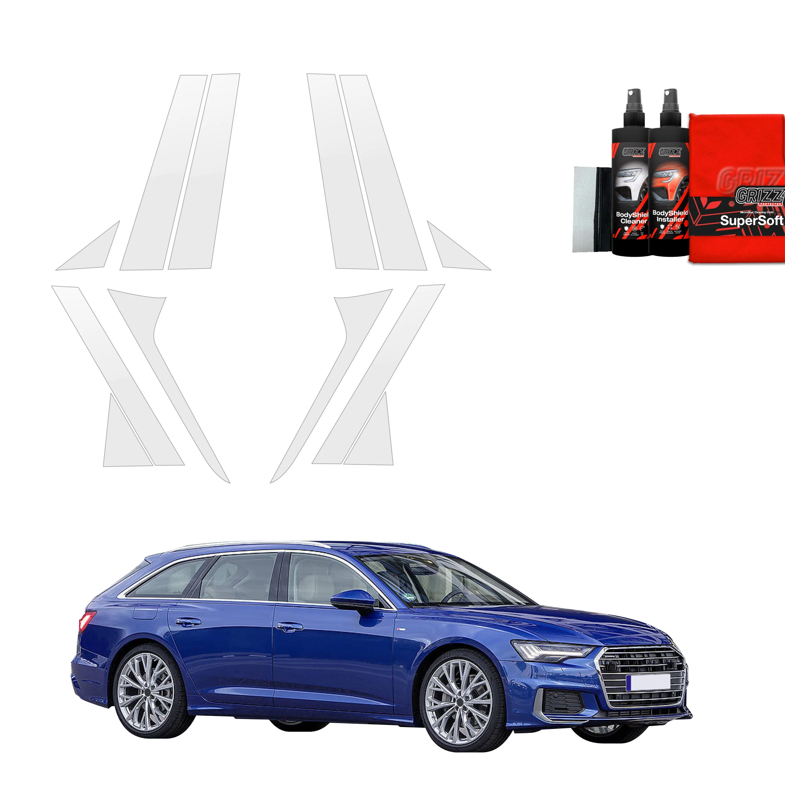 12in1 Schutzfolie für A-B-C-Säule - Audi A6 C8 Kombi (2018-2023)