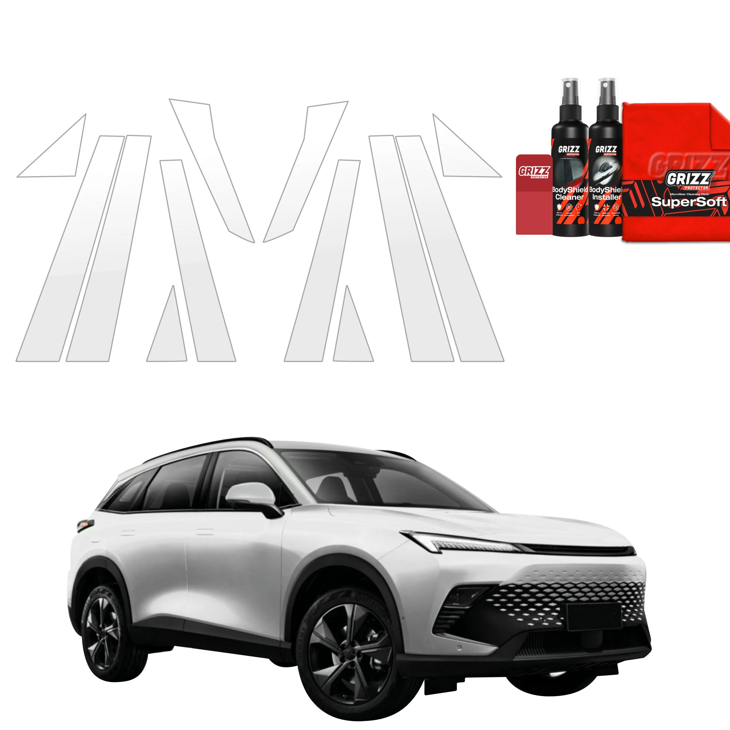 12in1 Schutzfolie für B-C-Säule - BAIC BEIJING 5 (2023-2026)