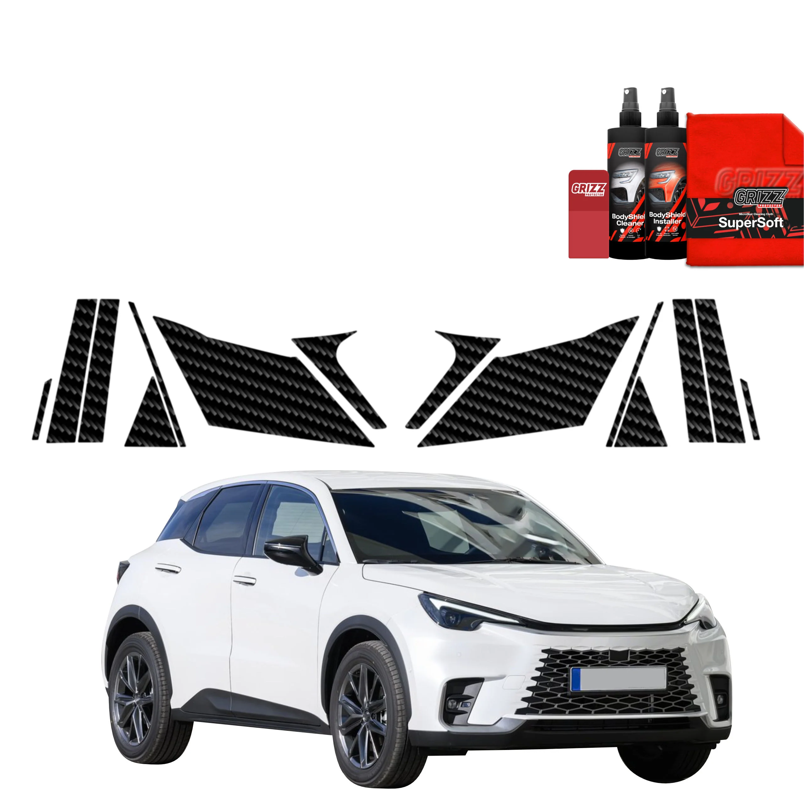 14in1 Kohlenstoff Schutzfolie fĂŒr B-C-SĂ€ule - Lexus LBX (2023-2026)