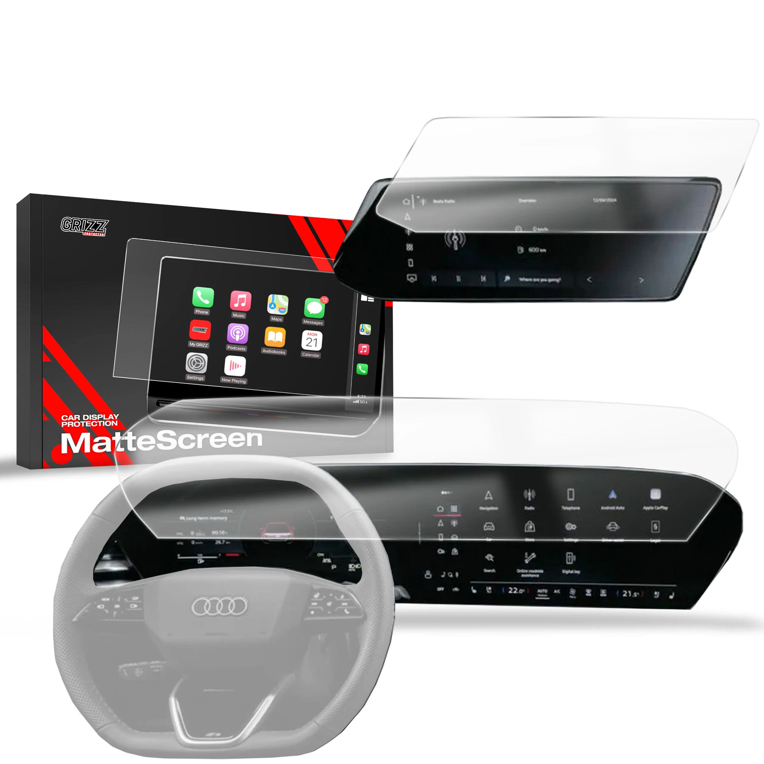 2in1 Displayschutzfolie für Audi A6 C9 14,5" (2025-2026) Anti-Fingerprint, Matt - Image 8