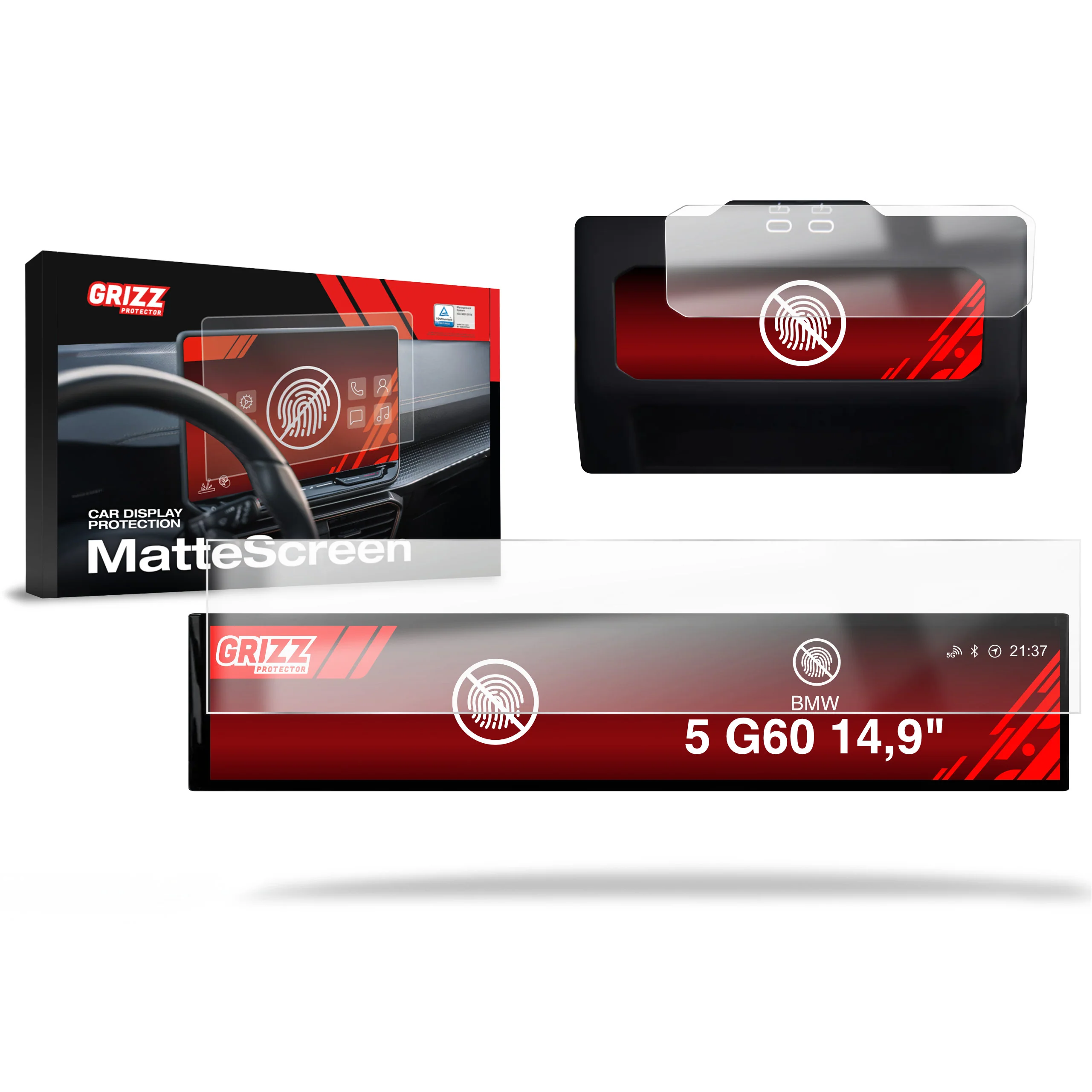 2in1 Displayschutzfolie für BMW 5 G60 (2023-2024) Anti-Fingerprint, Matt - Image 8