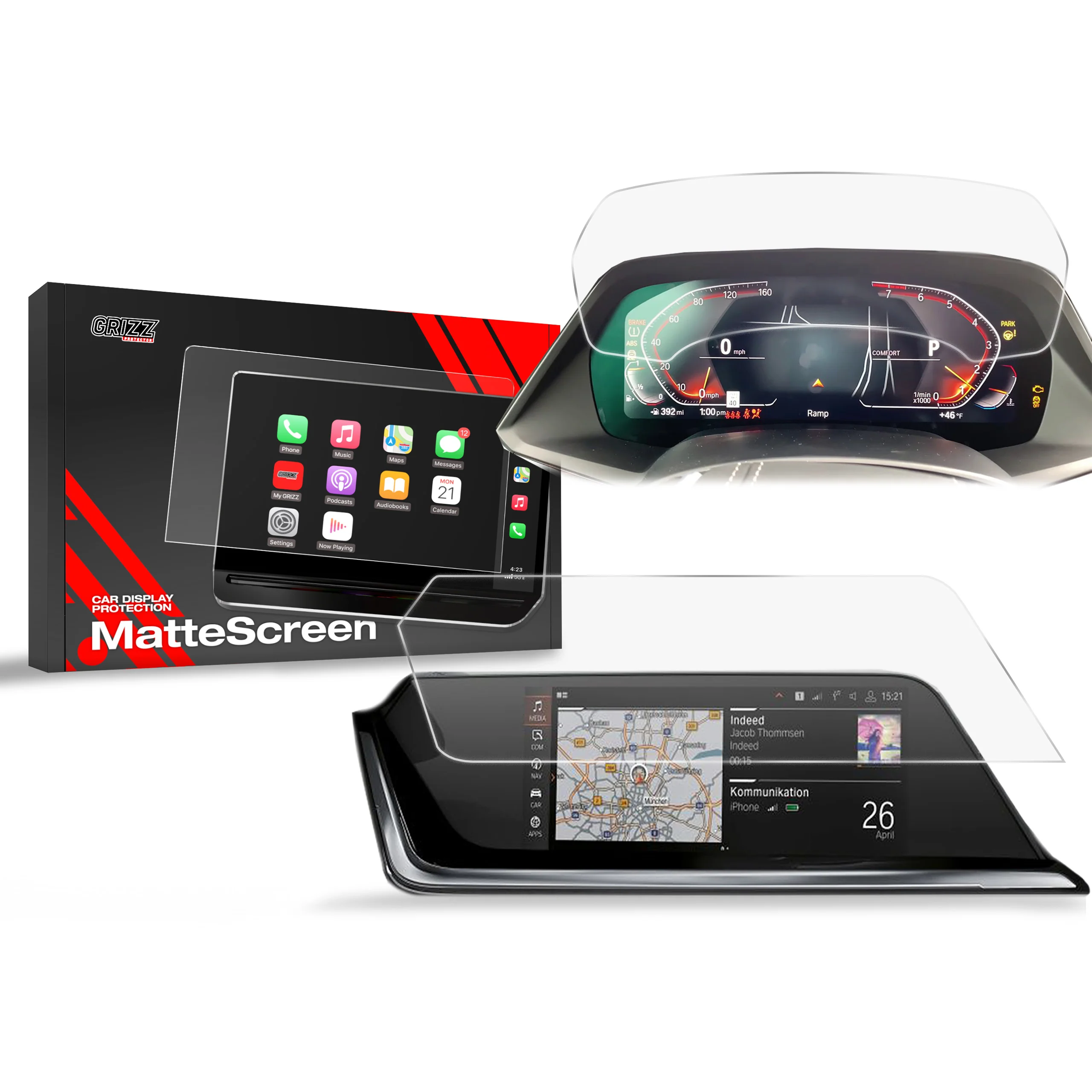 2in1 Displayschutzfolie für BMW Z4 G29 10,25" (2019-2026) Anti-Fingerprint, Matt