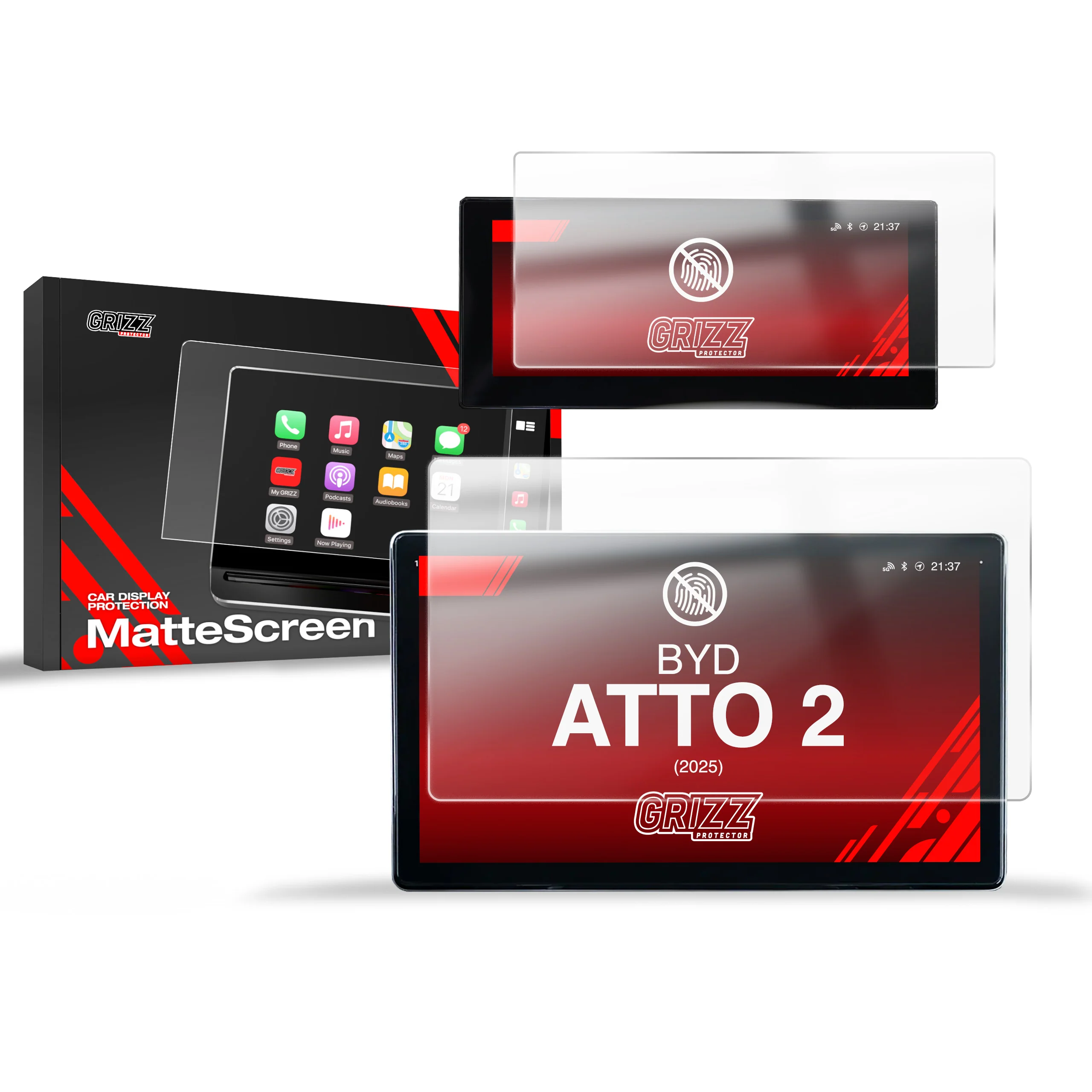 2in1 Displayschutzfolie für BYD ATTO 2 10,1" (2025-2026) Anti-Fingerprint, Matt