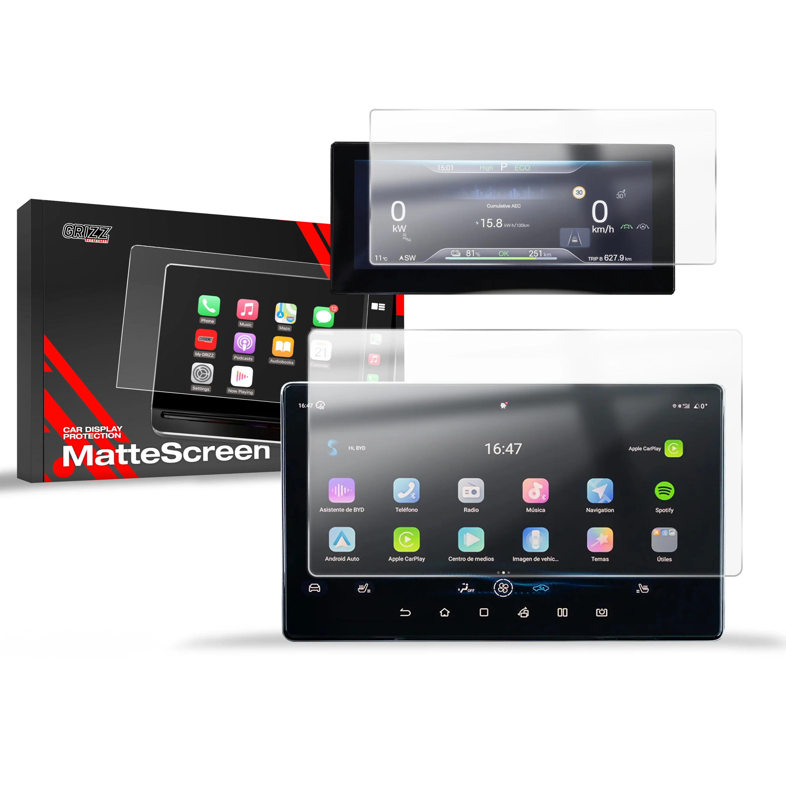 2in1 Displayschutzfolie für BYD ATTO 2 10,1" (2025-2026) Anti-Fingerprint, Matt - Image 8
