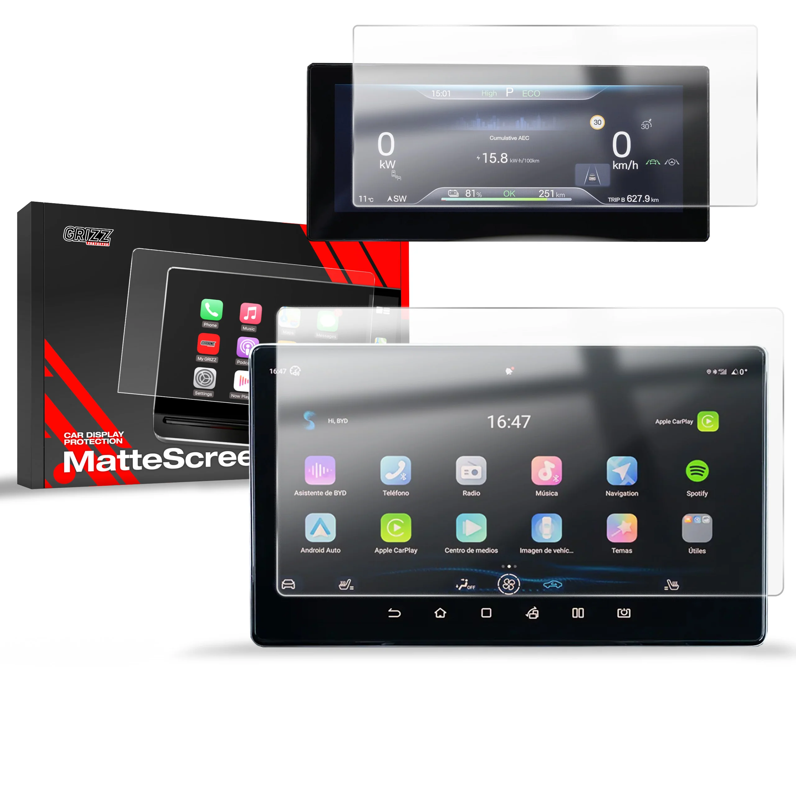 2in1 Displayschutzfolie für BYD ATTO 2 12,8" (2025-2026) Anti-Fingerprint, Matt - Image 8