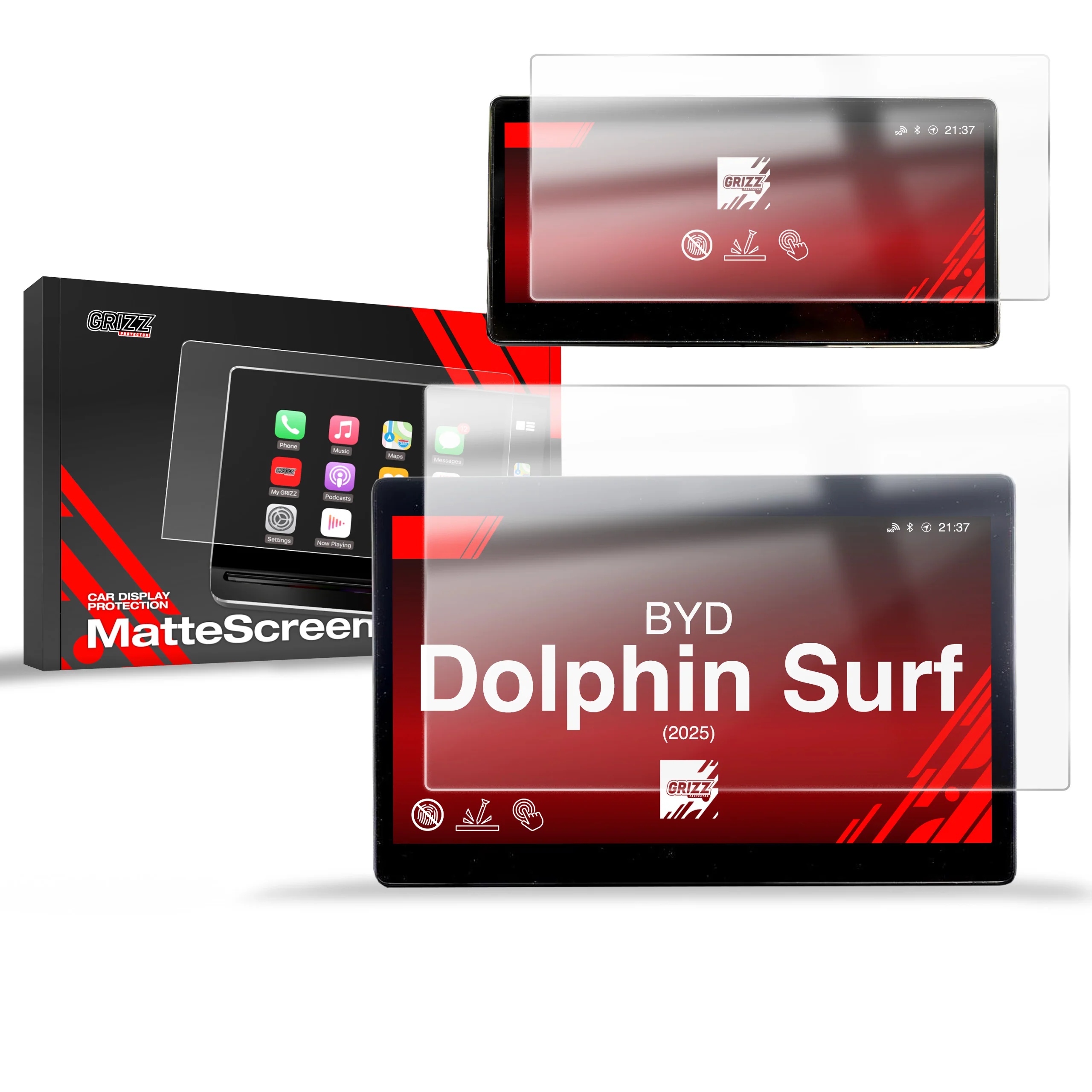 2in1 Displayschutzfolie für BYD Dolphin Surf (2025-2026) Anti-Fingerprint, Matt