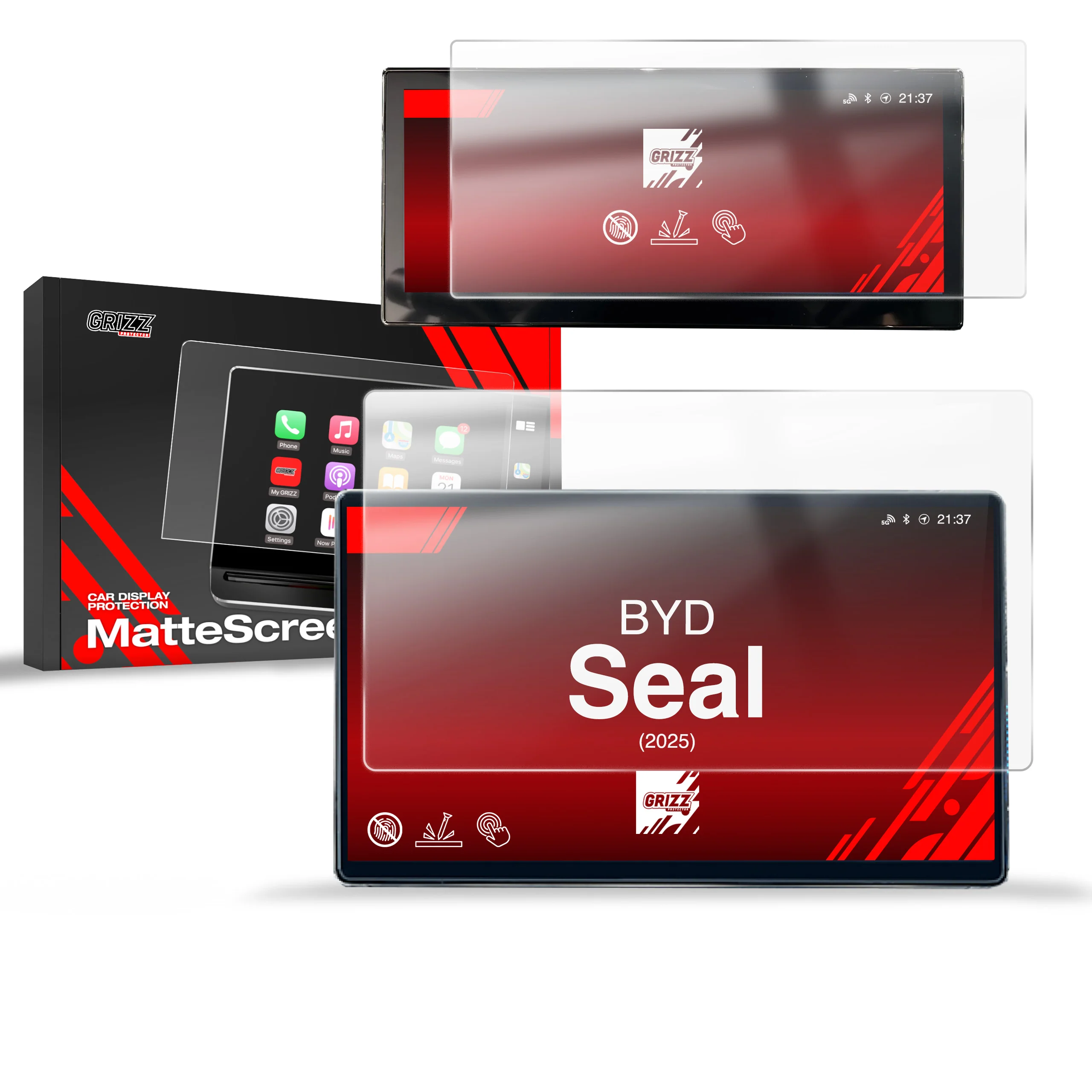 2in1 Displayschutzfolie für BYD Seal (2025-2026) Anti-Fingerprint, Matt