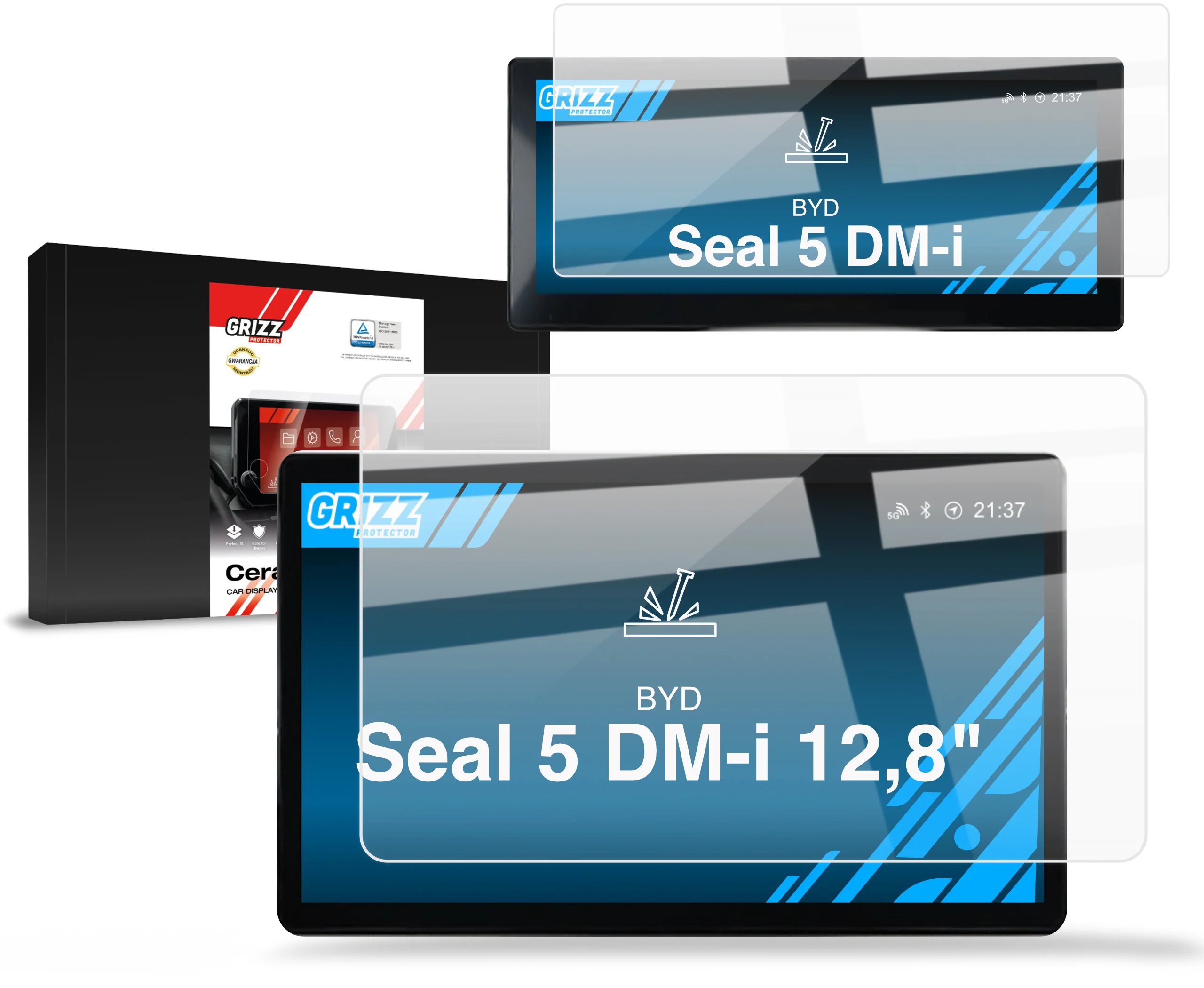 2in1 Displayschutzfolie für BYD Seal 5 DM-i 12,8" (2025-2026) Navi Folie, Kratzfest, Klar