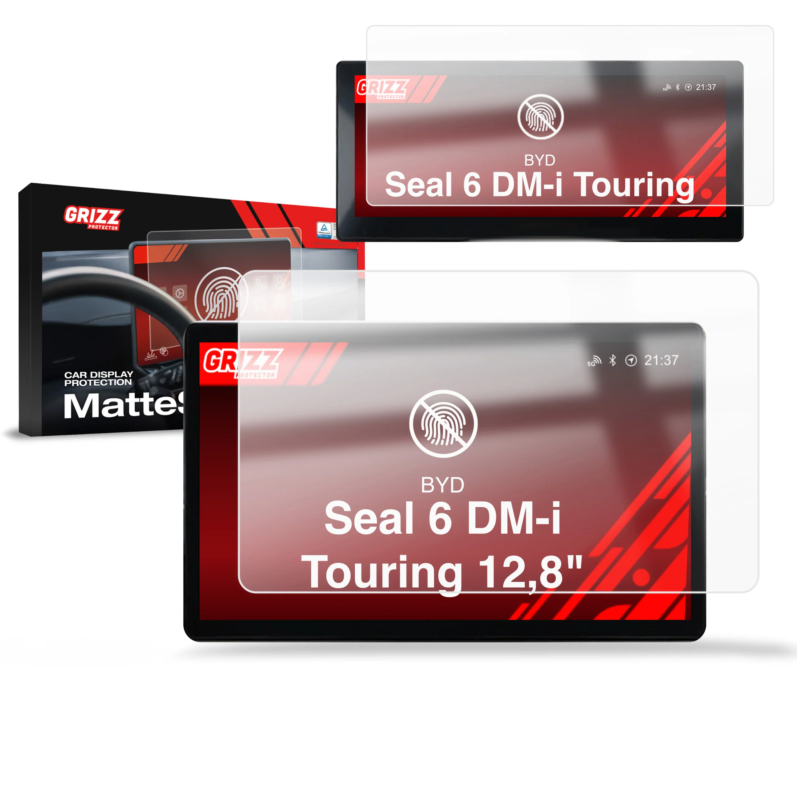 2in1 Displayschutzfolie für BYD Seal 6 DM-i Touring 12,8" (2025-2026) Anti-Fingerprint, Matt