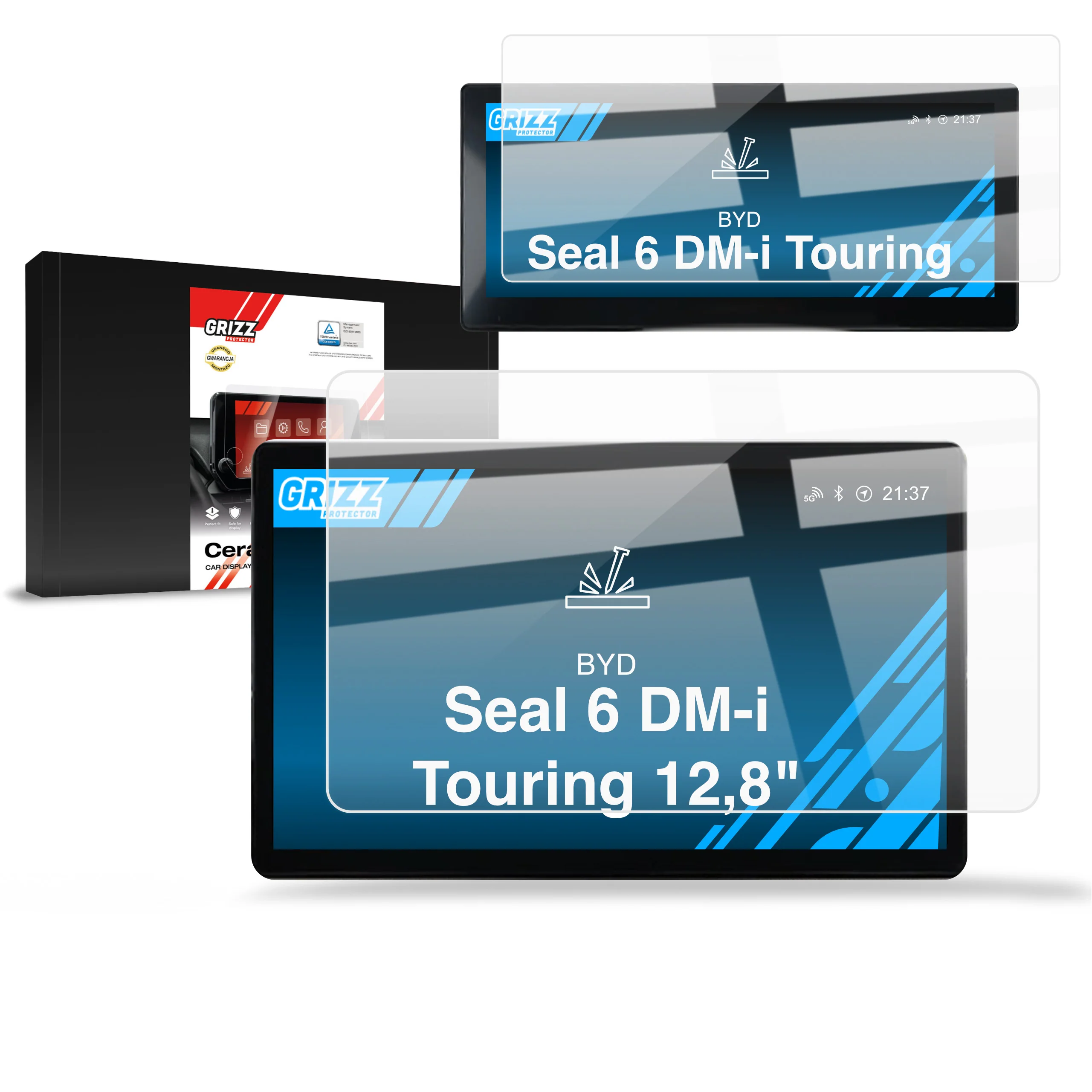 2in1 Displayschutzfolie für BYD Seal 6 DM-i Touring 12,8" (2025-2026) Navi Folie, Kratzfest, Klar