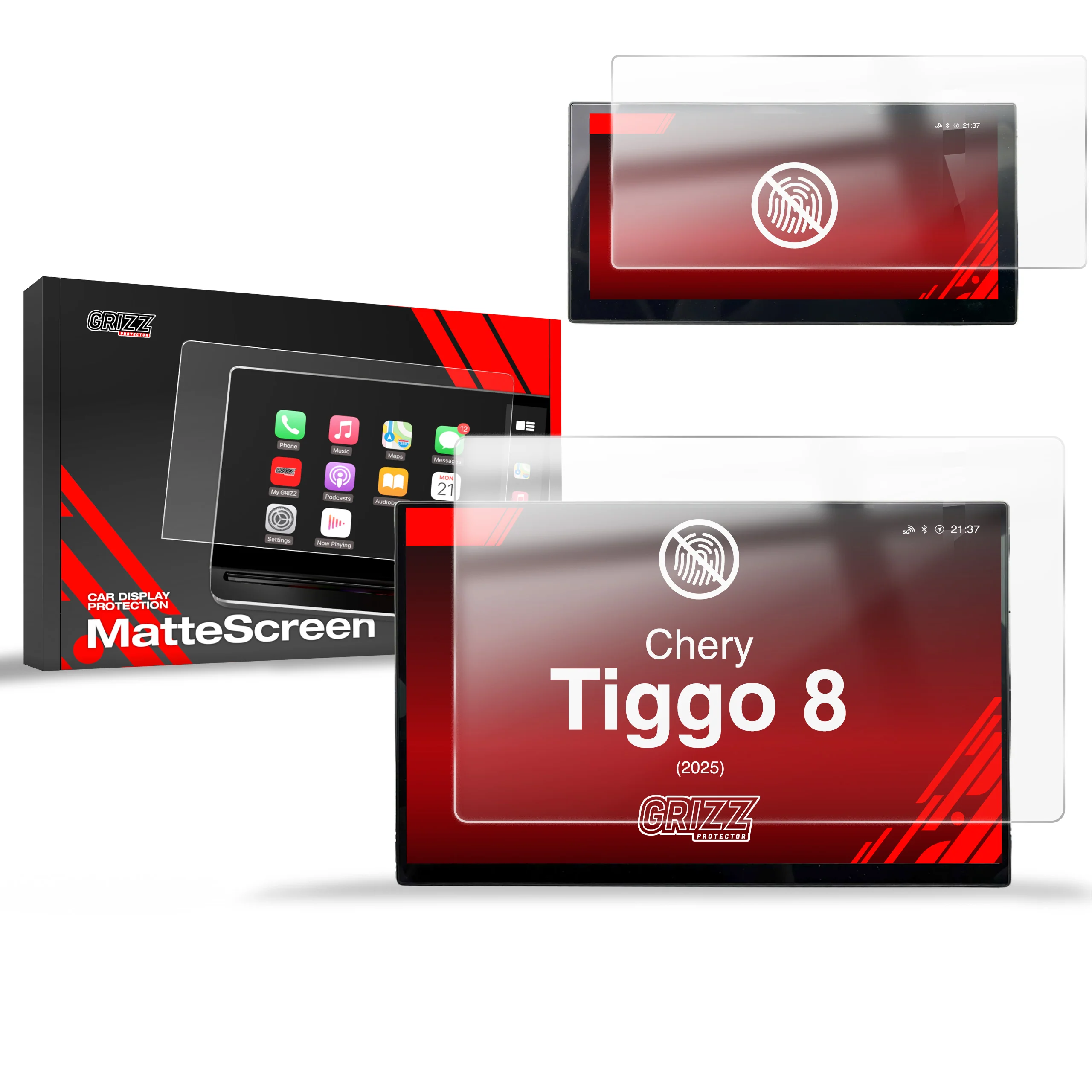 2in1 Displayschutzfolie für Chery Tiggo 8 15,6" (2025-2026) Anti-Fingerprint, Matt