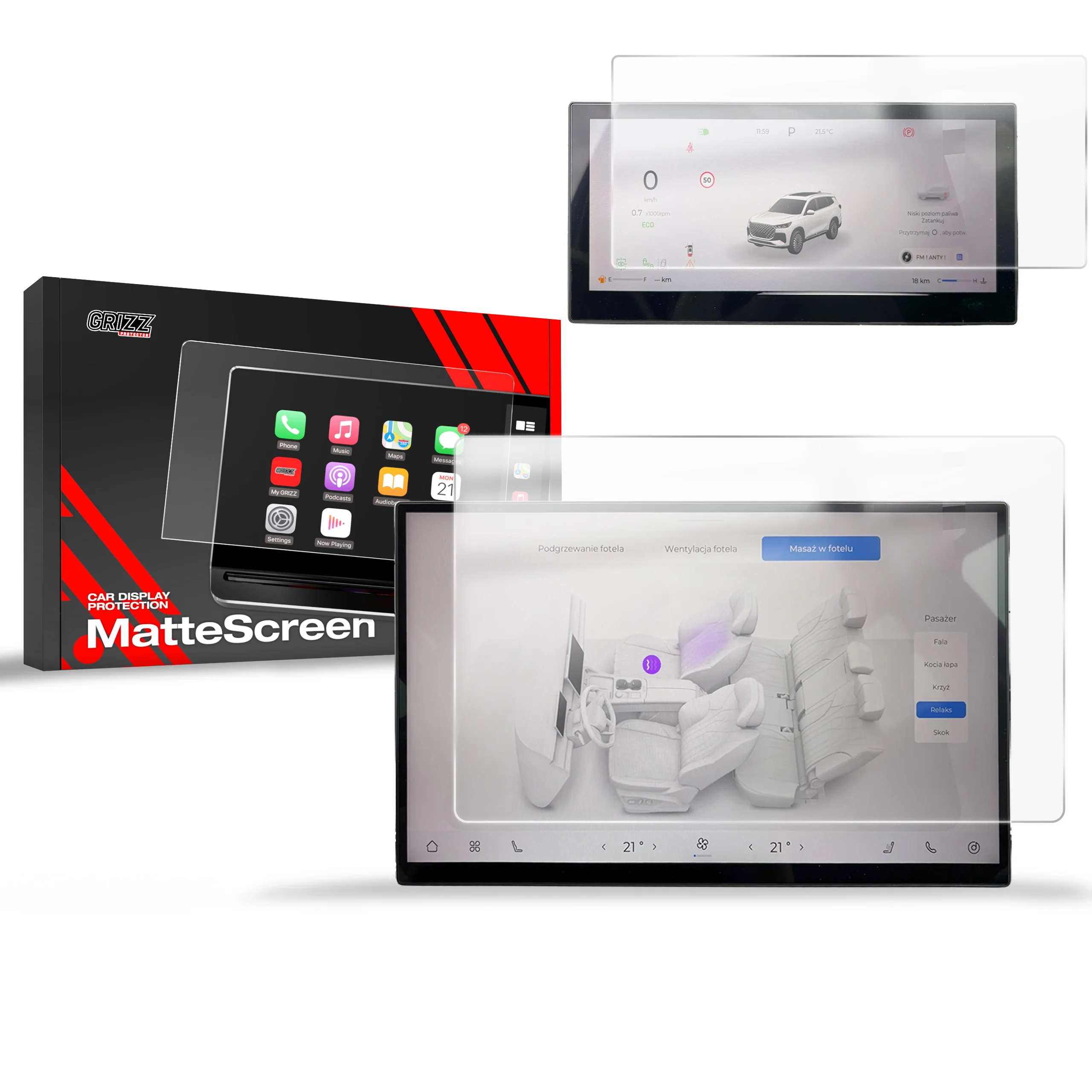 2in1 Displayschutzfolie für Chery Tiggo 8 15,6" (2025-2026) Anti-Fingerprint, Matt - Image 8