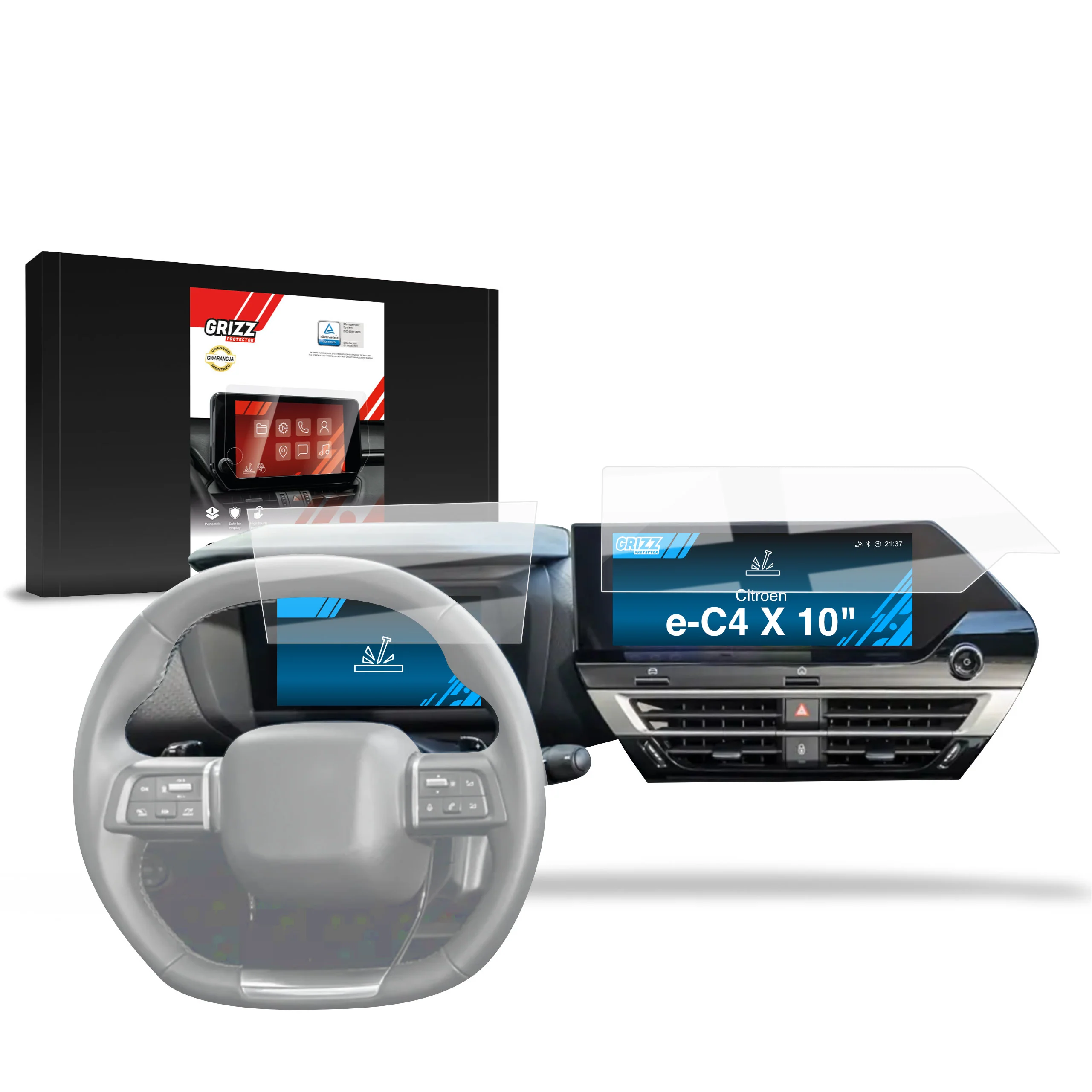 2in1 Displayschutzfolie für Citroen e-C4 X 10" (2022-2024) Navi Folie, Kratzfest, Klar - Image 9