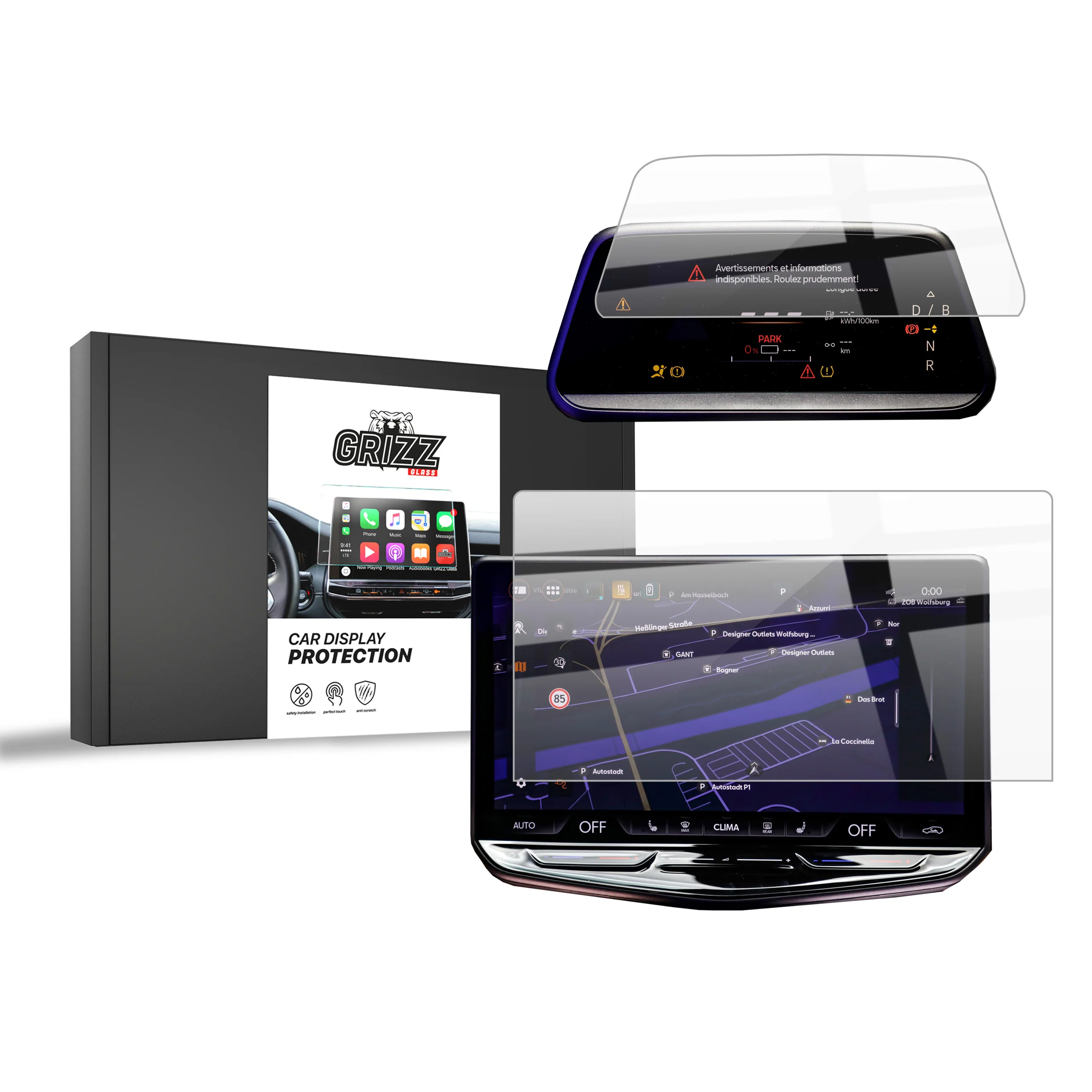 2in1 Displayschutzfolie für Cupra Tavascan 15" (2025-2026) Navi Folie, Kratzfest, Klar