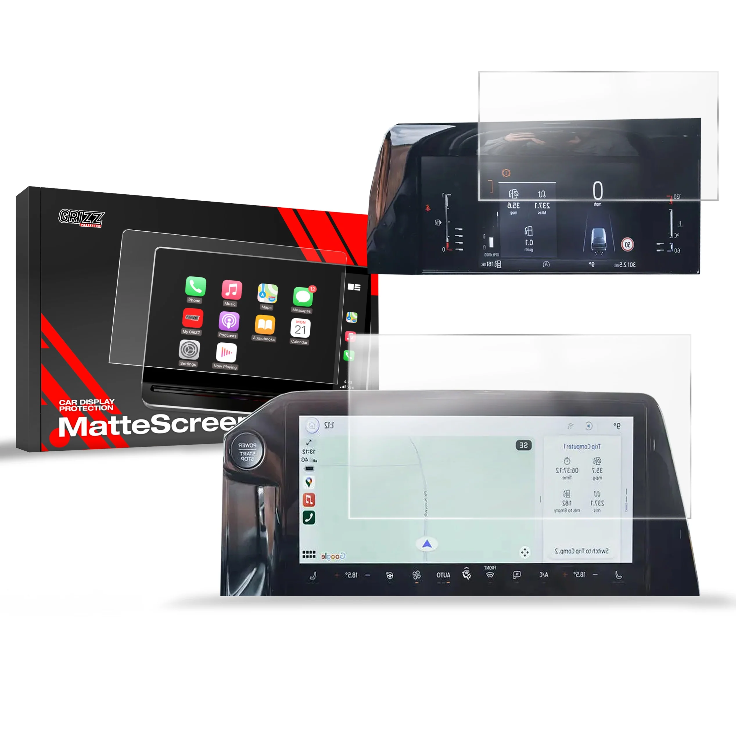 2in1 Displayschutzfolie für Ford Tourneo Custom 14" (2024-2026) Anti-Fingerprint, Matt