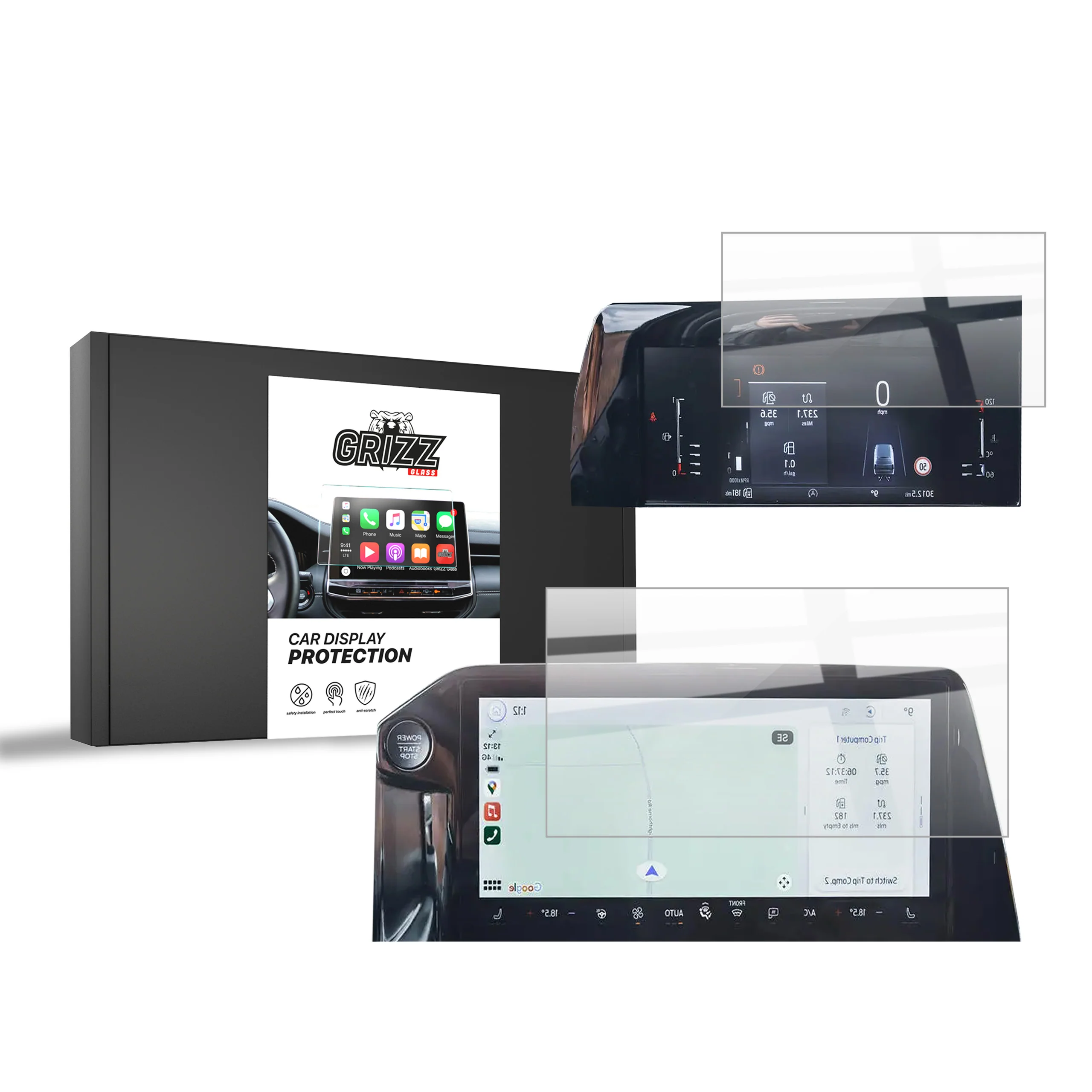 2in1 Displayschutzfolie für Ford Tourneo Custom 14" (2024-2026) Navi Folie, Kratzfest, Klar