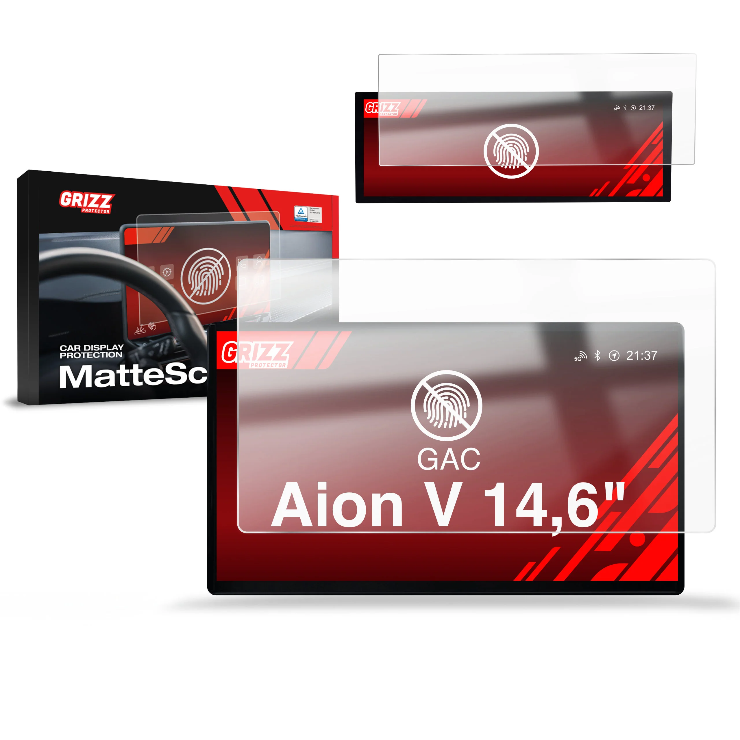 2in1 Displayschutzfolie für GAC Aion V 14,6" (2024-2026) Anti-Fingerprint, Matt