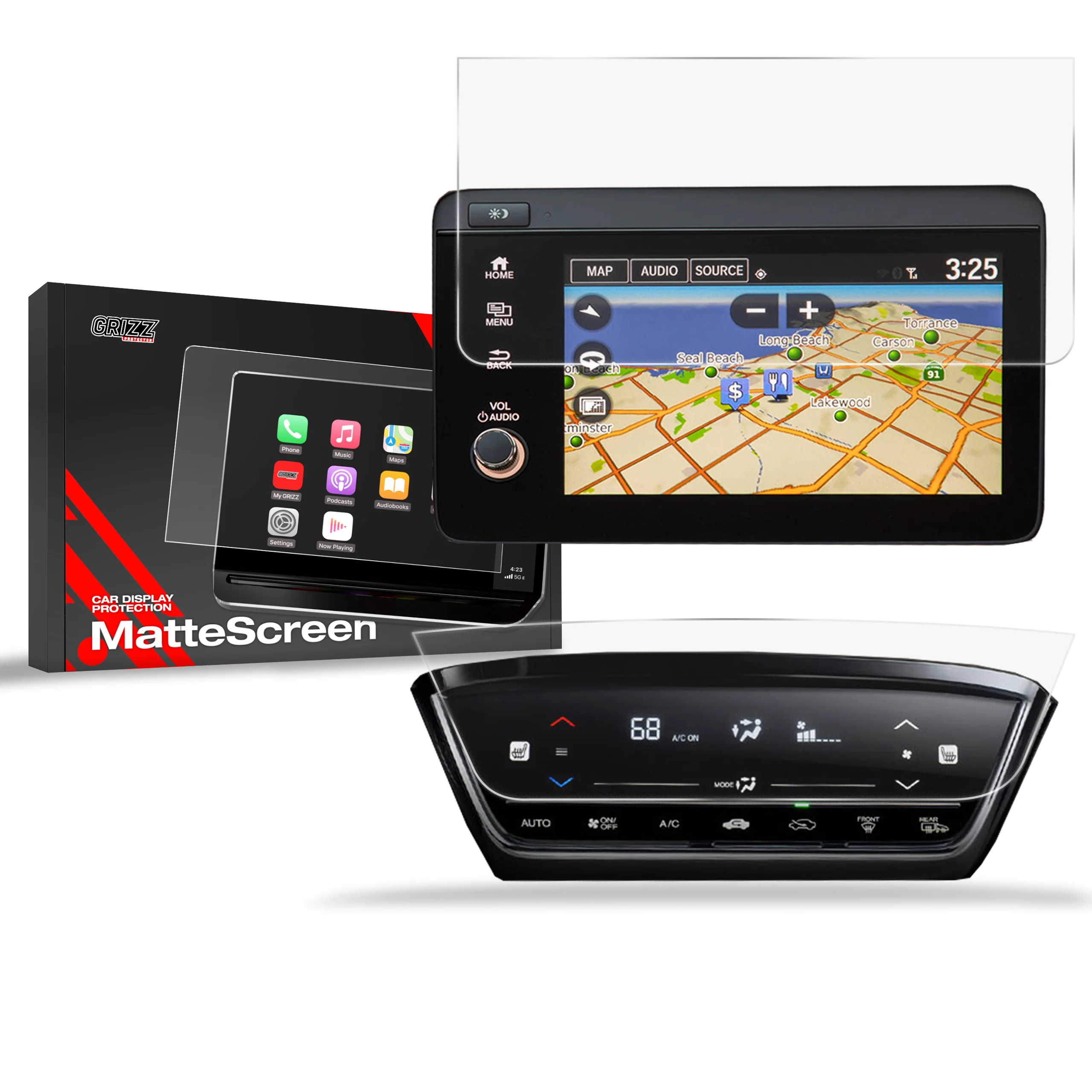 2in1 Displayschutzfolie für Honda HR-V 2 (2019-2022) Anti-Fingerprint, Matt
