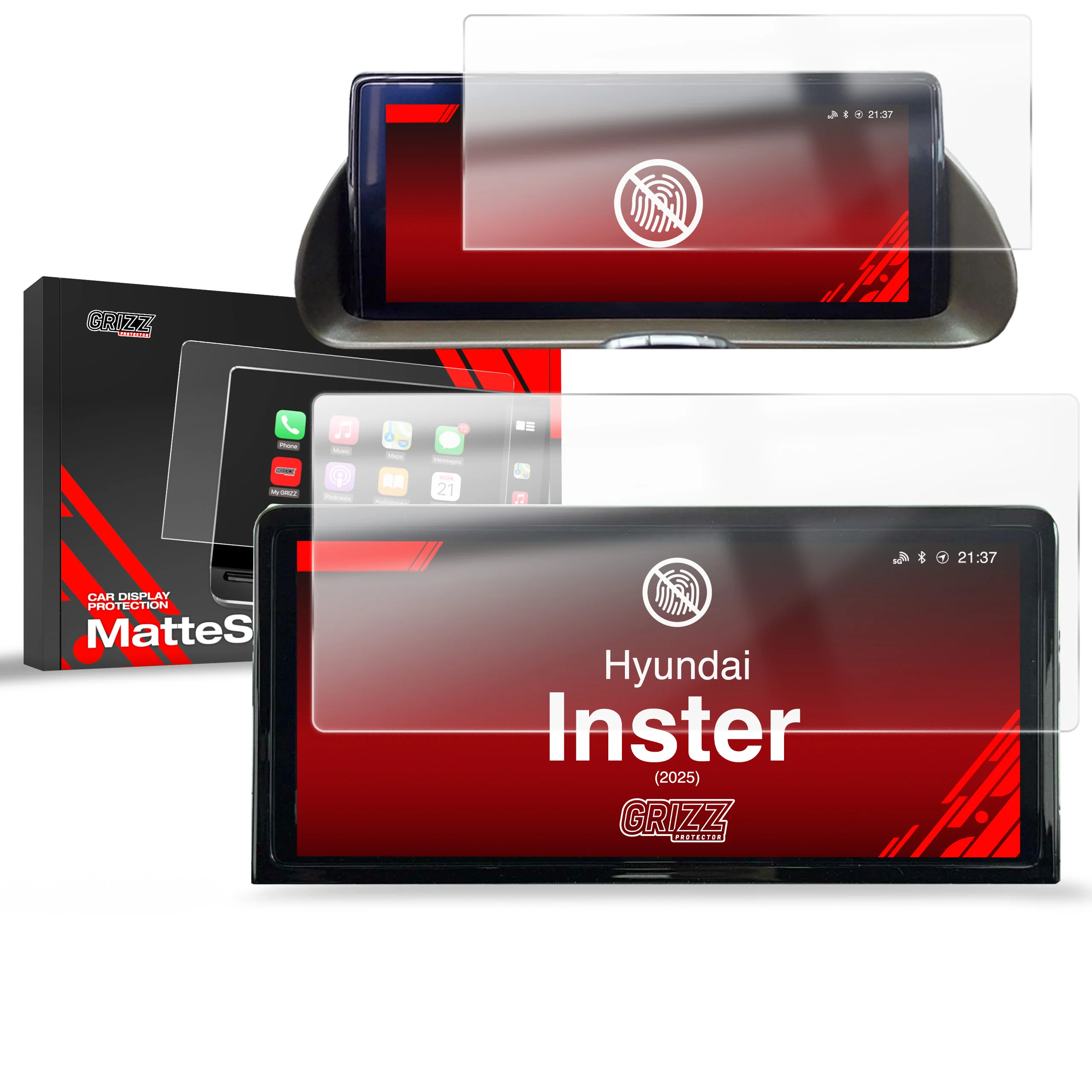 2in1 Displayschutzfolie für Hyundai Inster 10,25" (2025-2026) Anti-Fingerprint, Matt