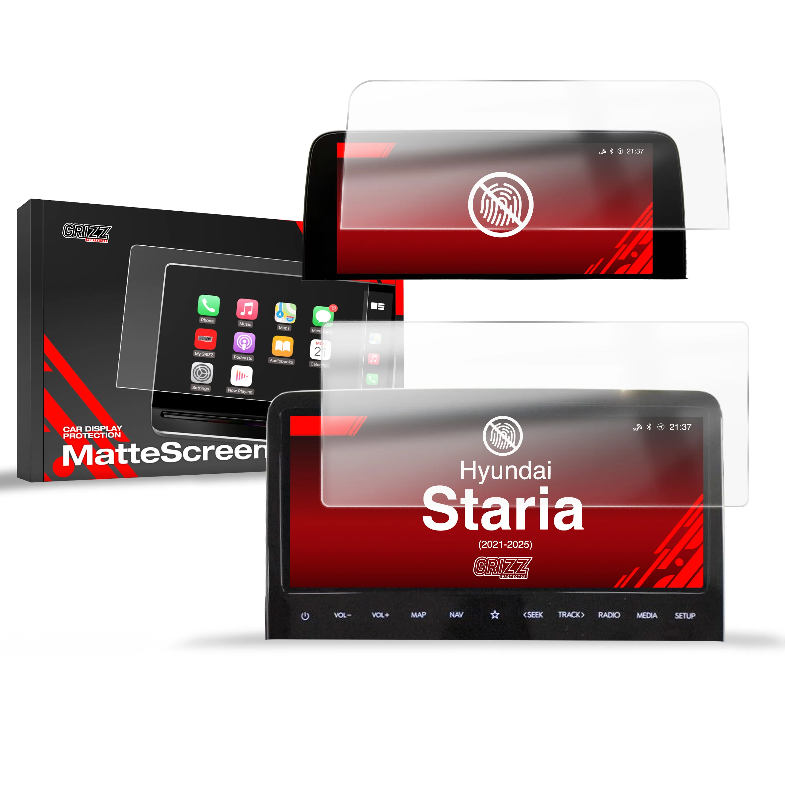 2in1 Displayschutzfolie für Hyundai Staria 10,25" (2021-2026) Anti-Fingerprint, Matt