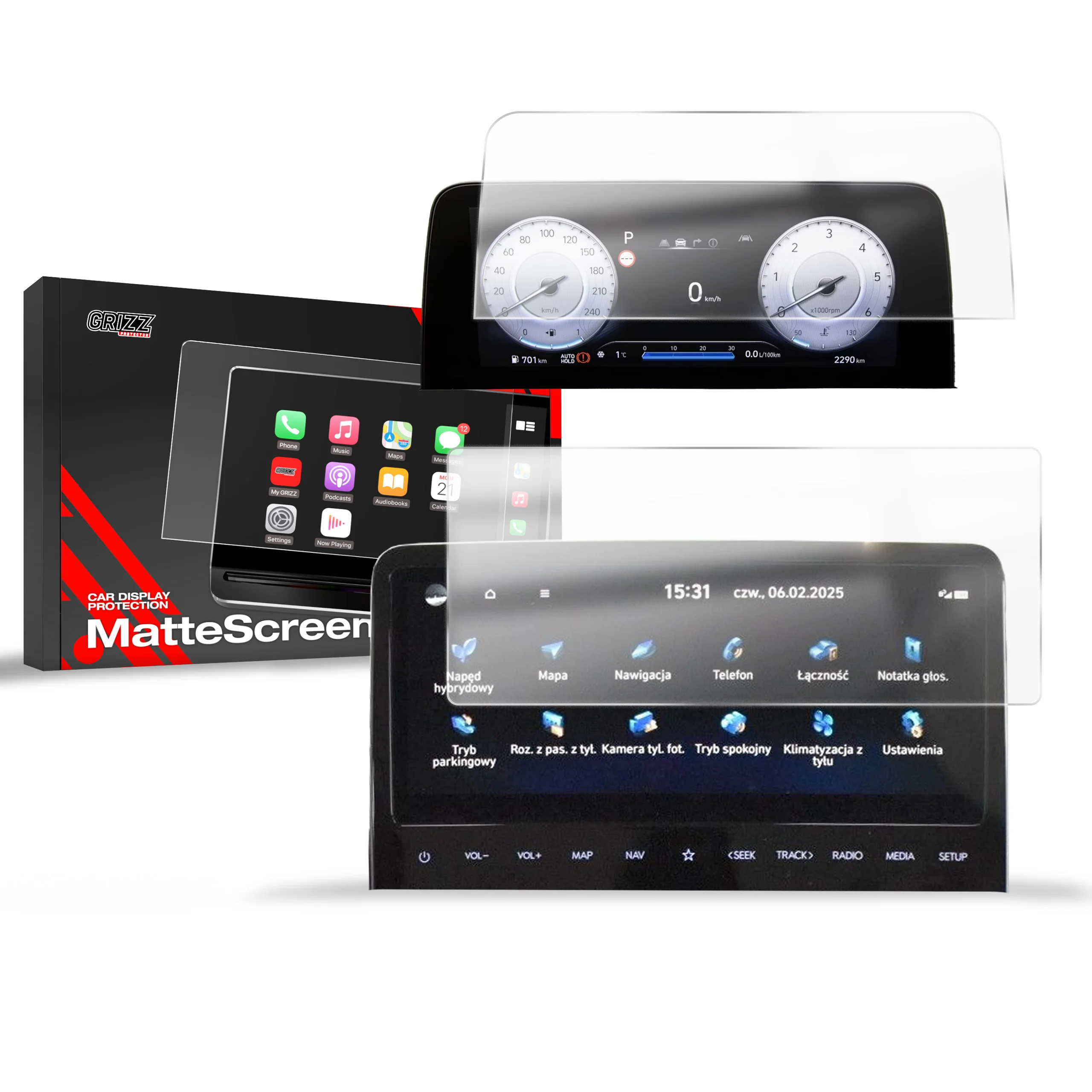 2in1 Displayschutzfolie für Hyundai Staria 10,25" (2021-2026) Anti-Fingerprint, Matt - Image 8