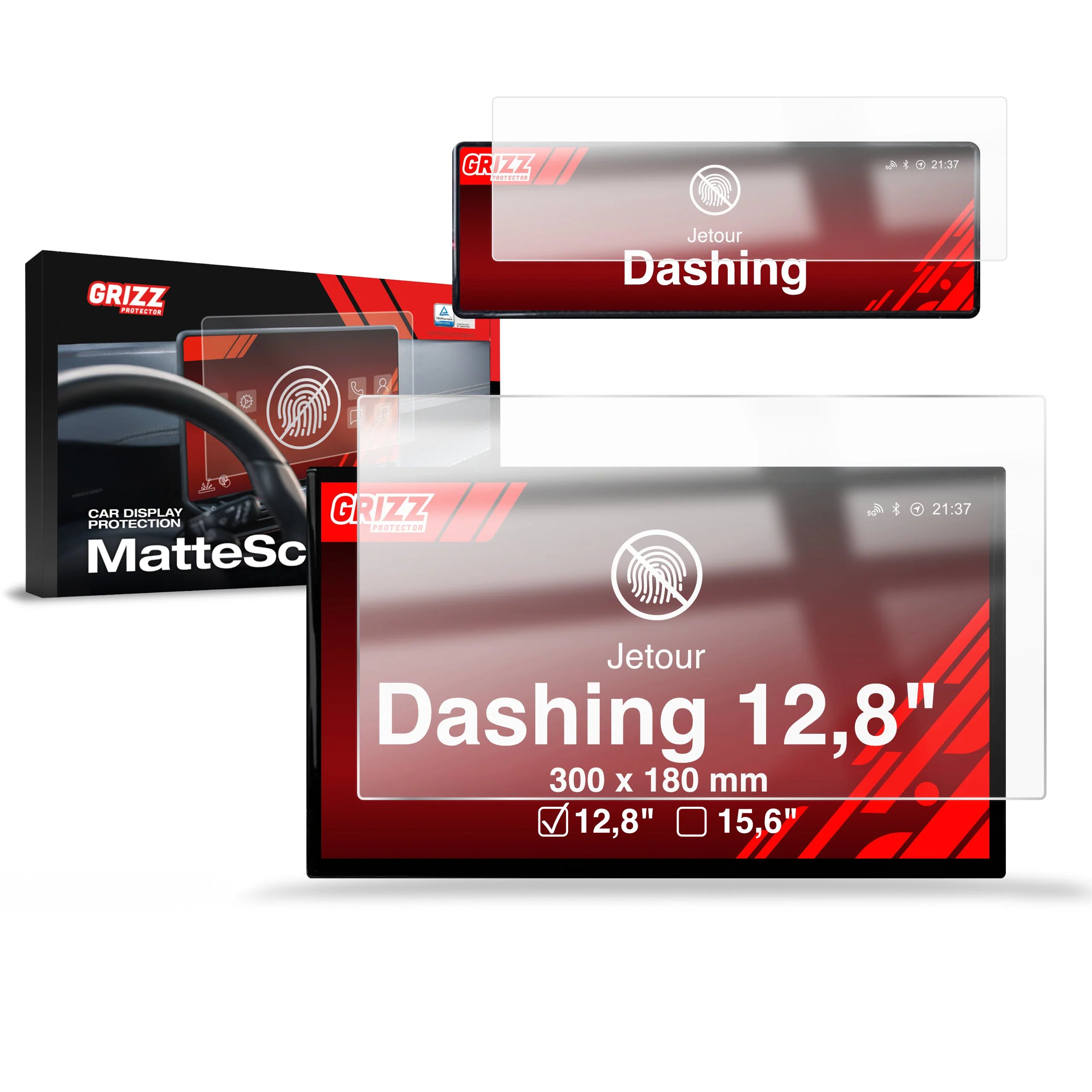 2in1 Displayschutzfolie für Jetour Dashing 12,8" (2025-2026) Anti-Fingerprint, Matt