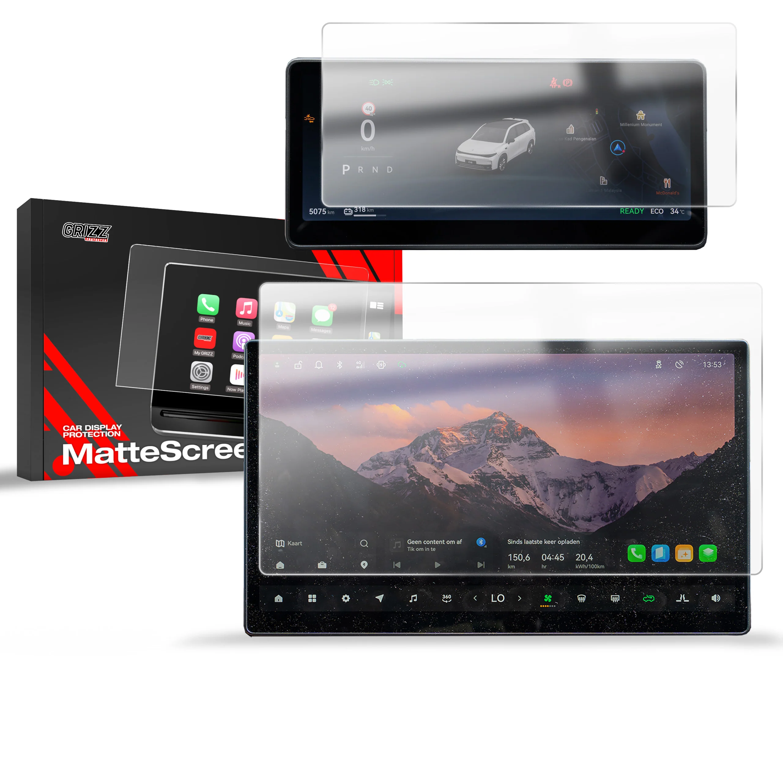 2in1 Displayschutzfolie für Leapmotor C10 14,6" (2025-2026) Anti-Fingerprint, Matt - Image 8