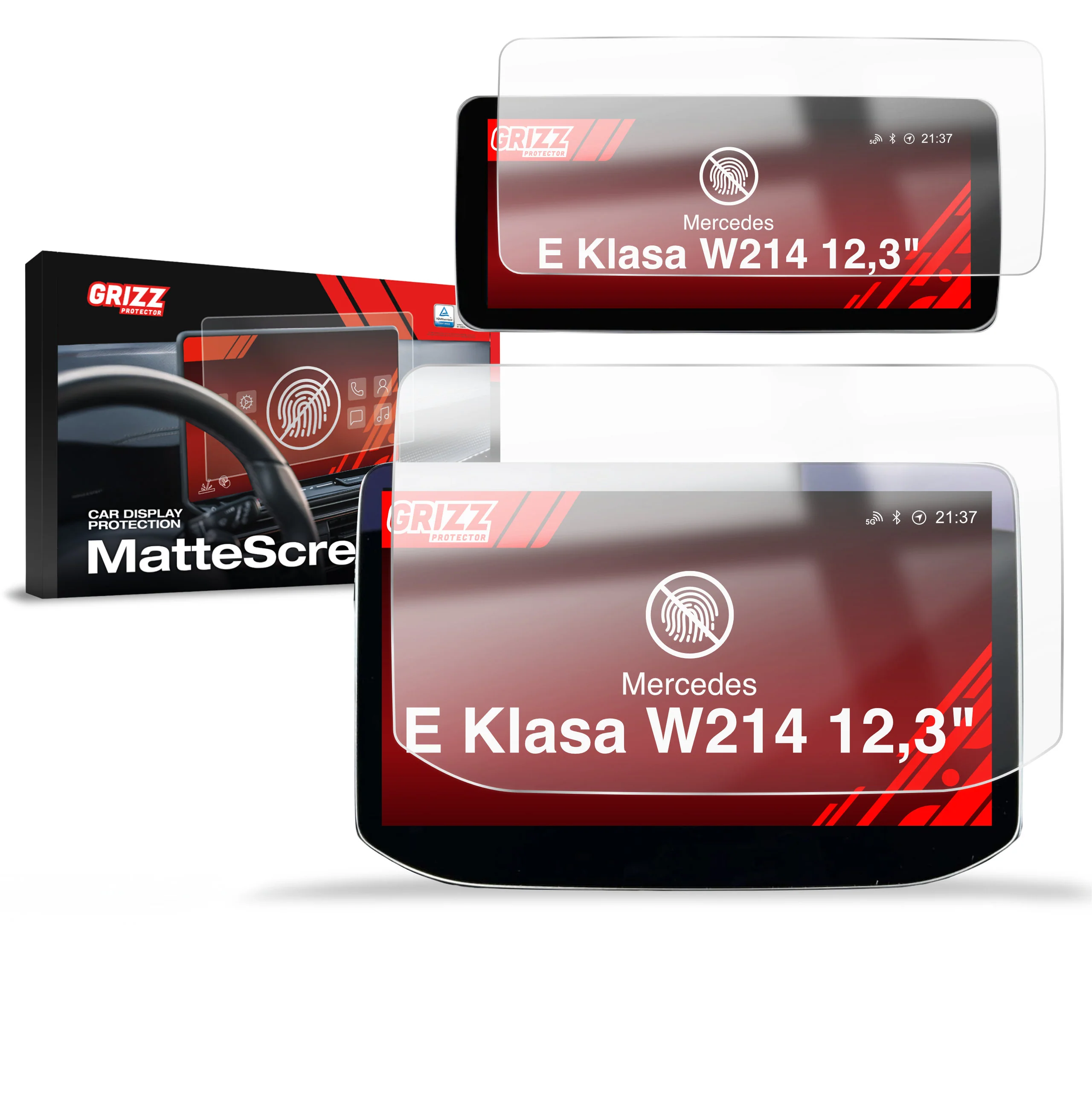 2in1 Displayschutzfolie für Mercedes E Klasse W214 Widescreen (2023-2026) Anti-Fingerprint, Matt