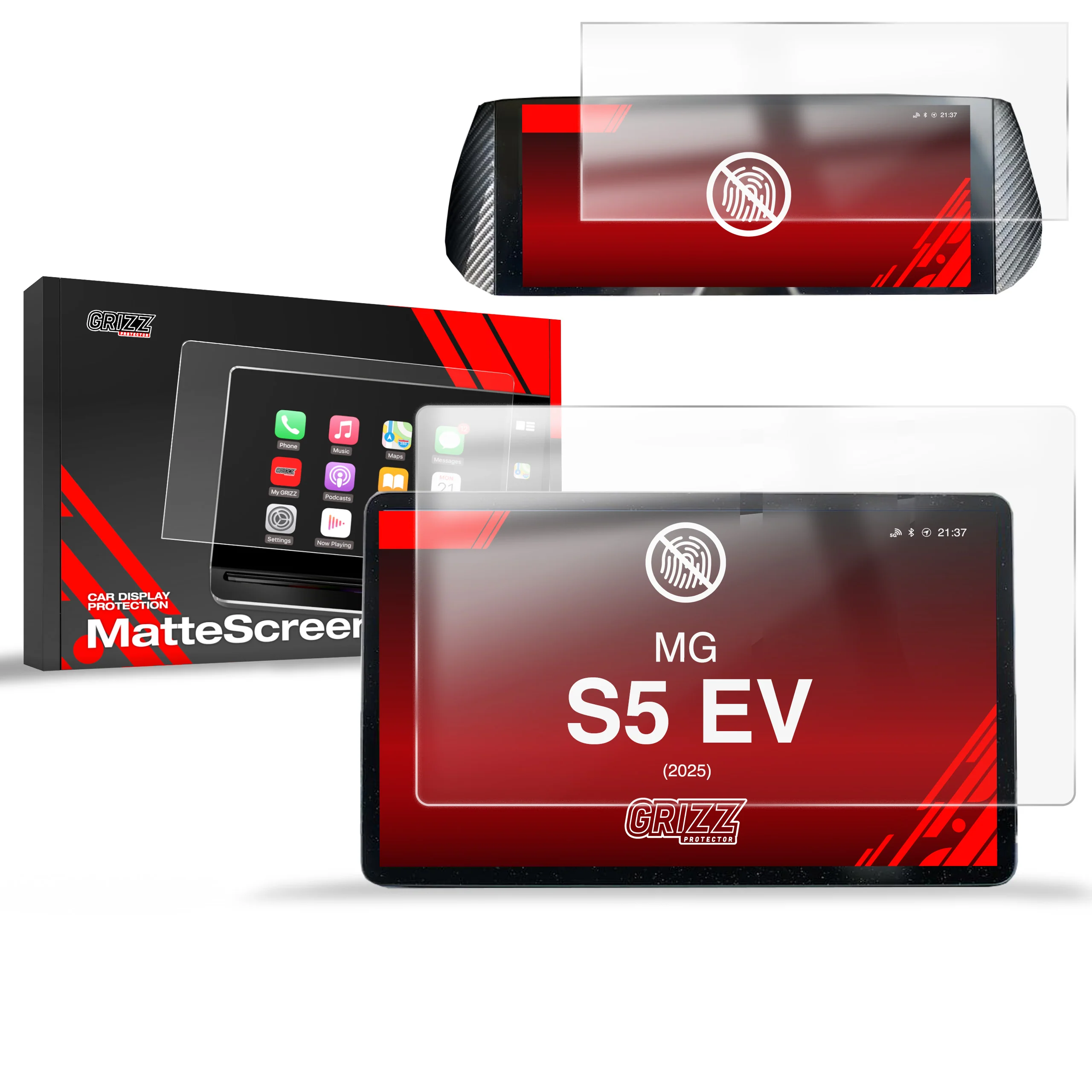 2in1 Displayschutzfolie für MG S5 EV 12,8" (2025-2026) Anti-Fingerprint, Matt