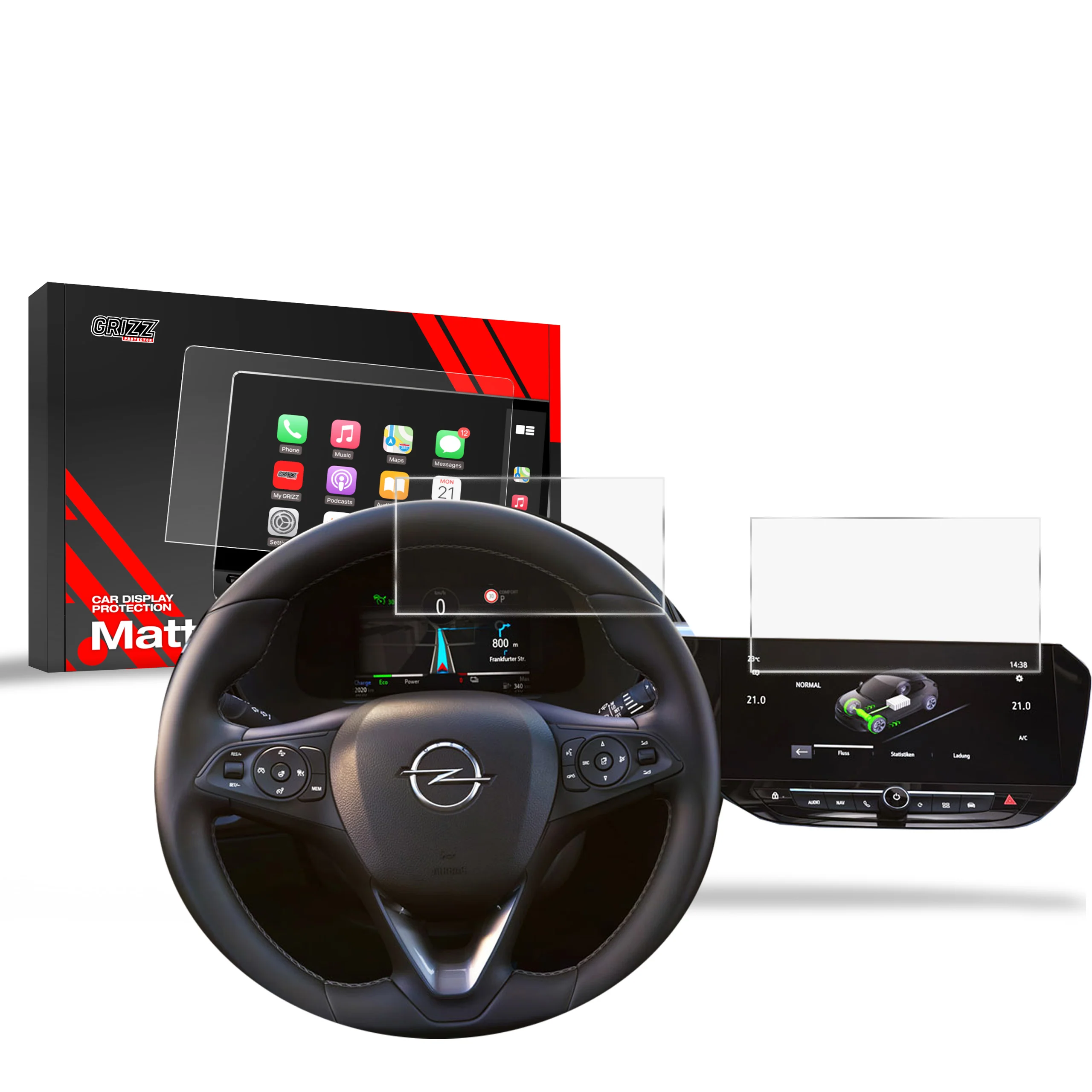 2in1 Displayschutzfolie für Opel Corsa F 10" (2020-2026) Anti-Fingerprint, Matt