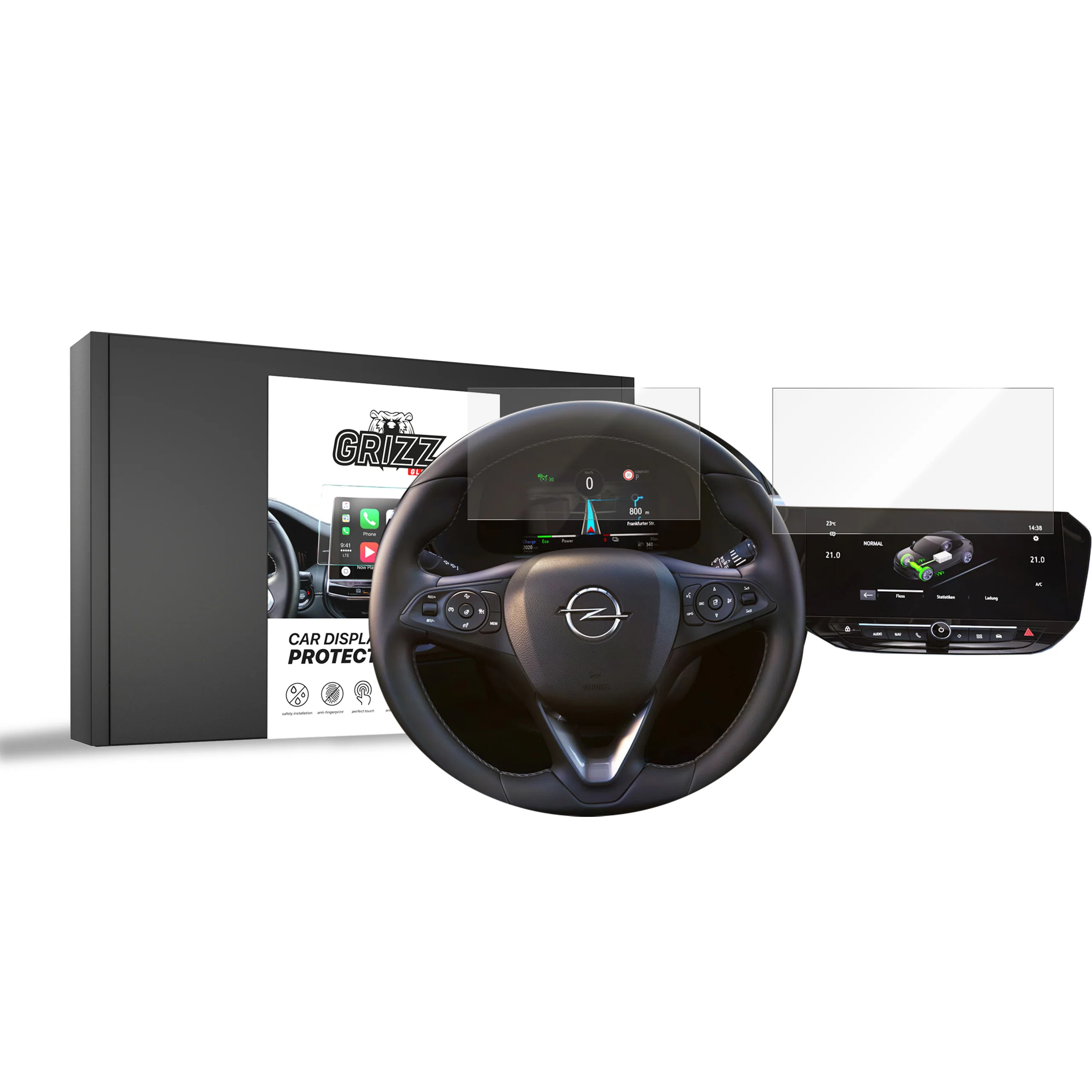 2in1 Displayschutzfolie für Opel Corsa F 10" (2020-2026) Navi Folie, Kratzfest, Klar