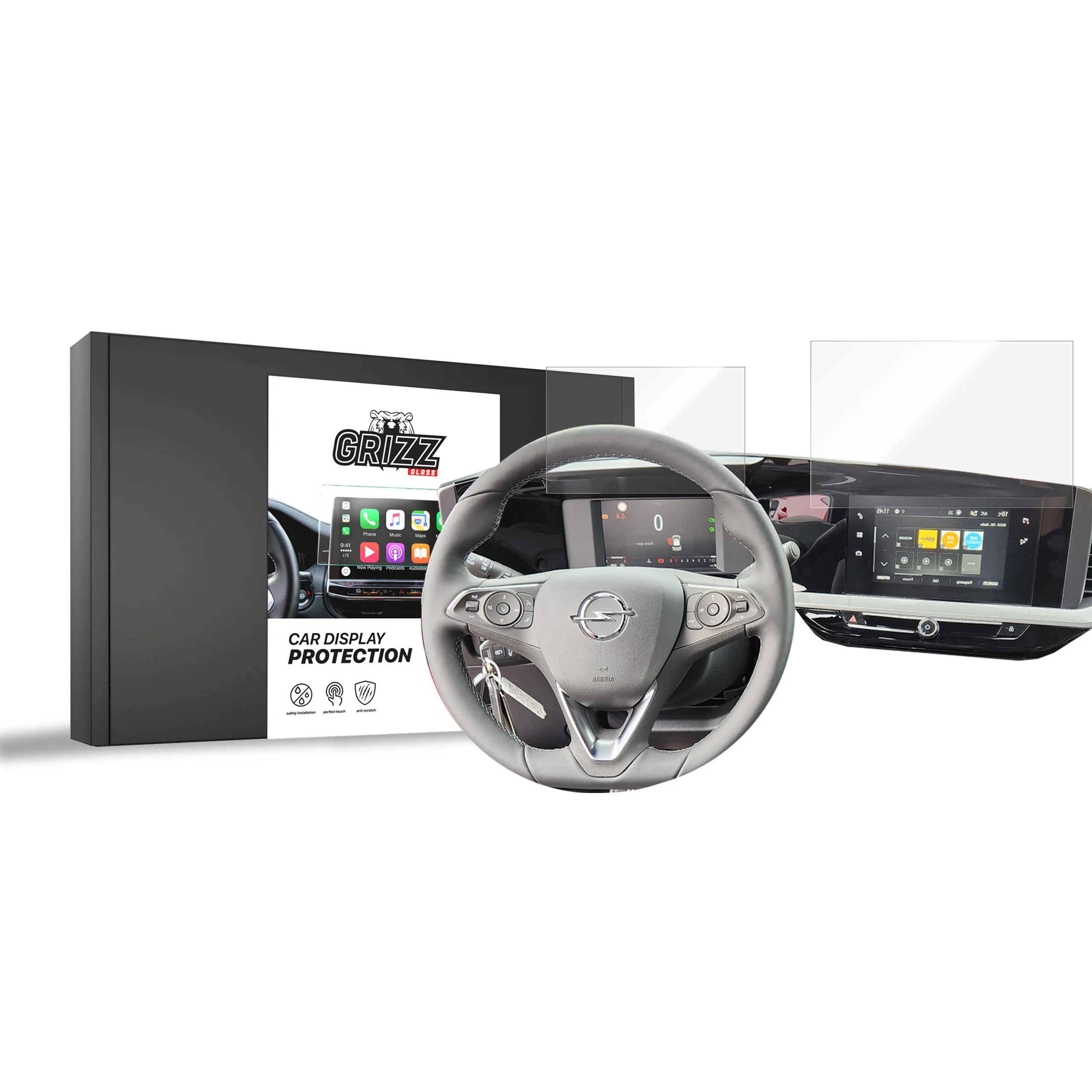 2in1 Displayschutzfolie für Opel Grandland 7" (2021-2024) Navi Folie, Kratzfest, Klar
