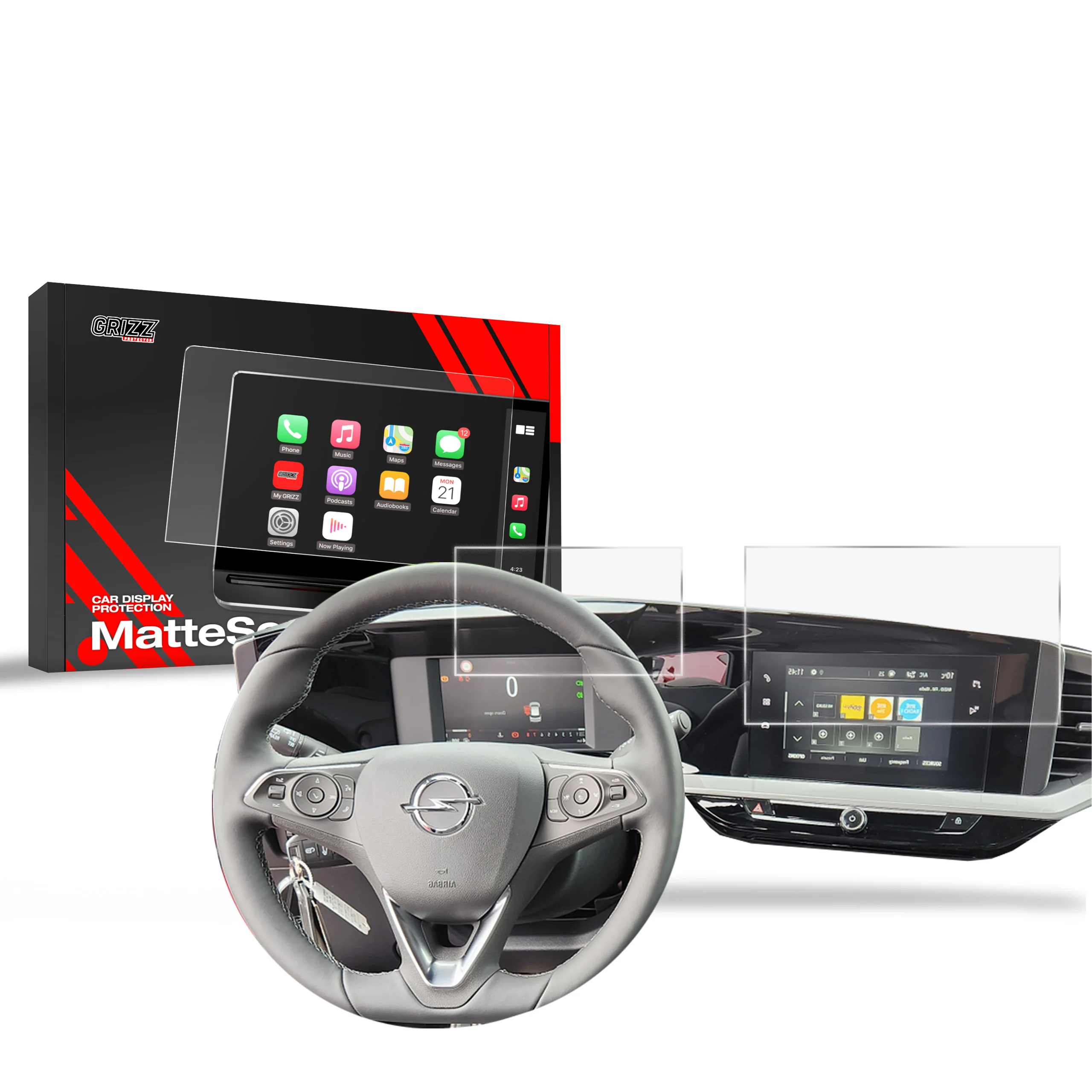 2in1 Displayschutzfolie für Opel Mokka 2 7" (2021-2026) Anti-Fingerprint, Matt