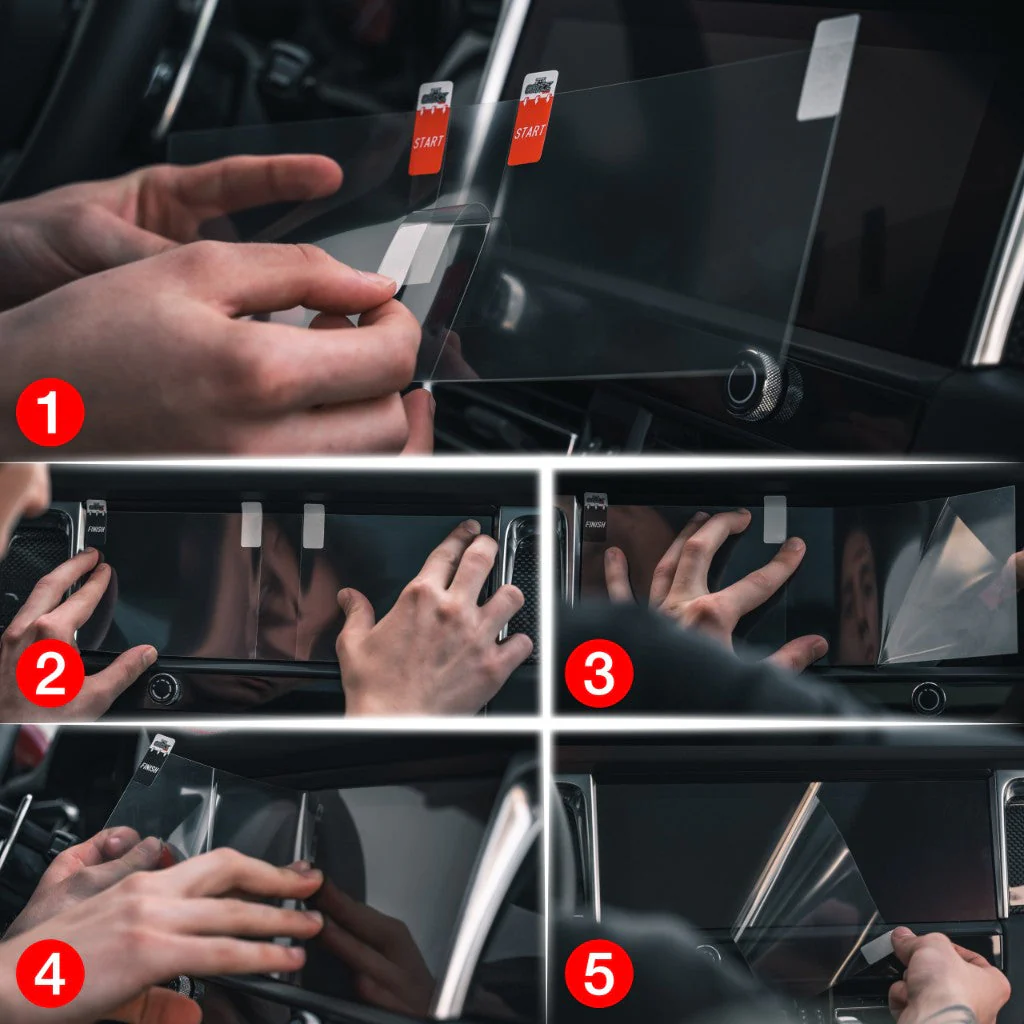 2in1 Displayschutzfolie für Porsche Cayenne 3 12,3" + 10,9“ (2023-2024) Anti-Fingerprint, Matt - Image 4