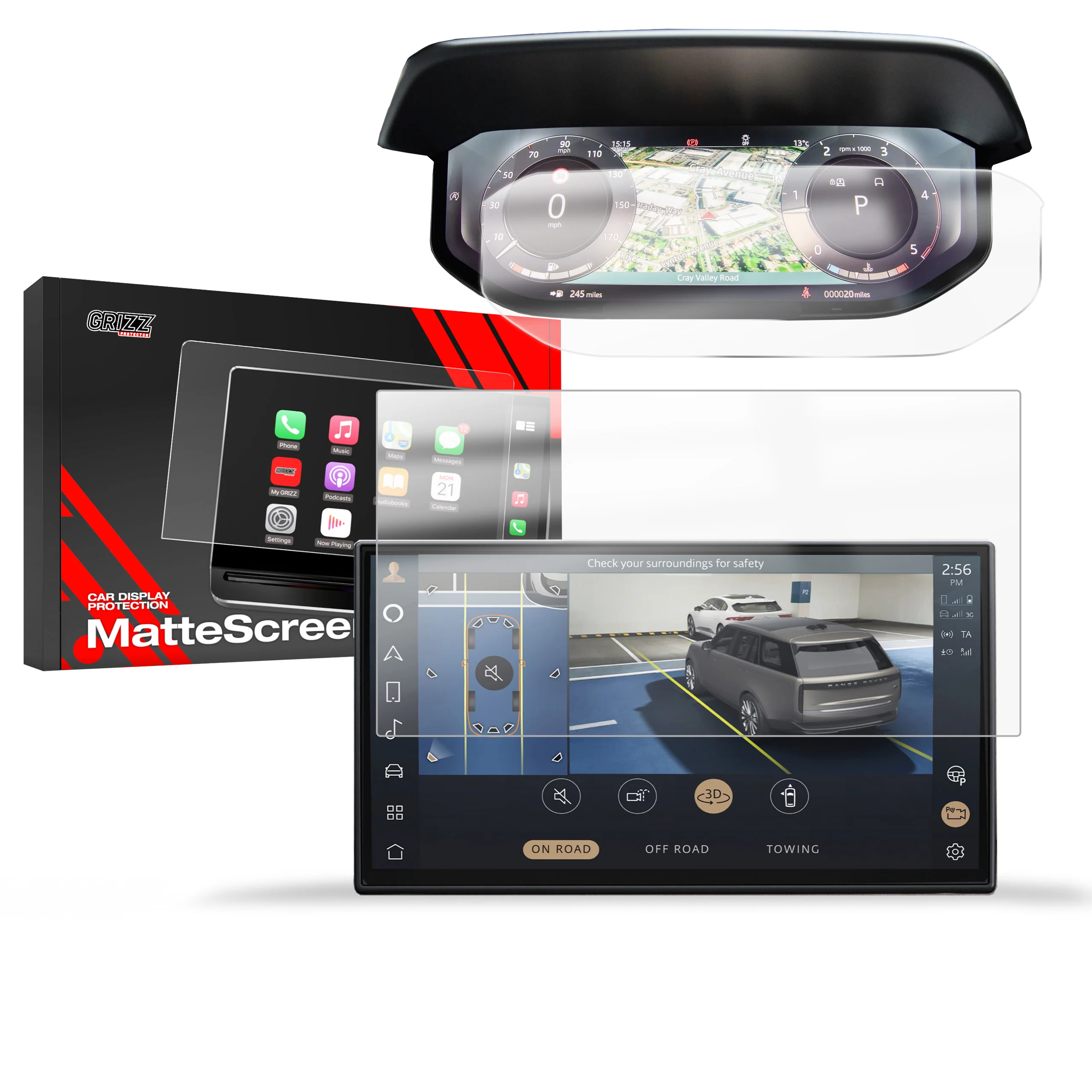 2in1 Displayschutzfolie für Range Rover Sport 13,1" (2022-2026) Anti-Fingerprint, Matt