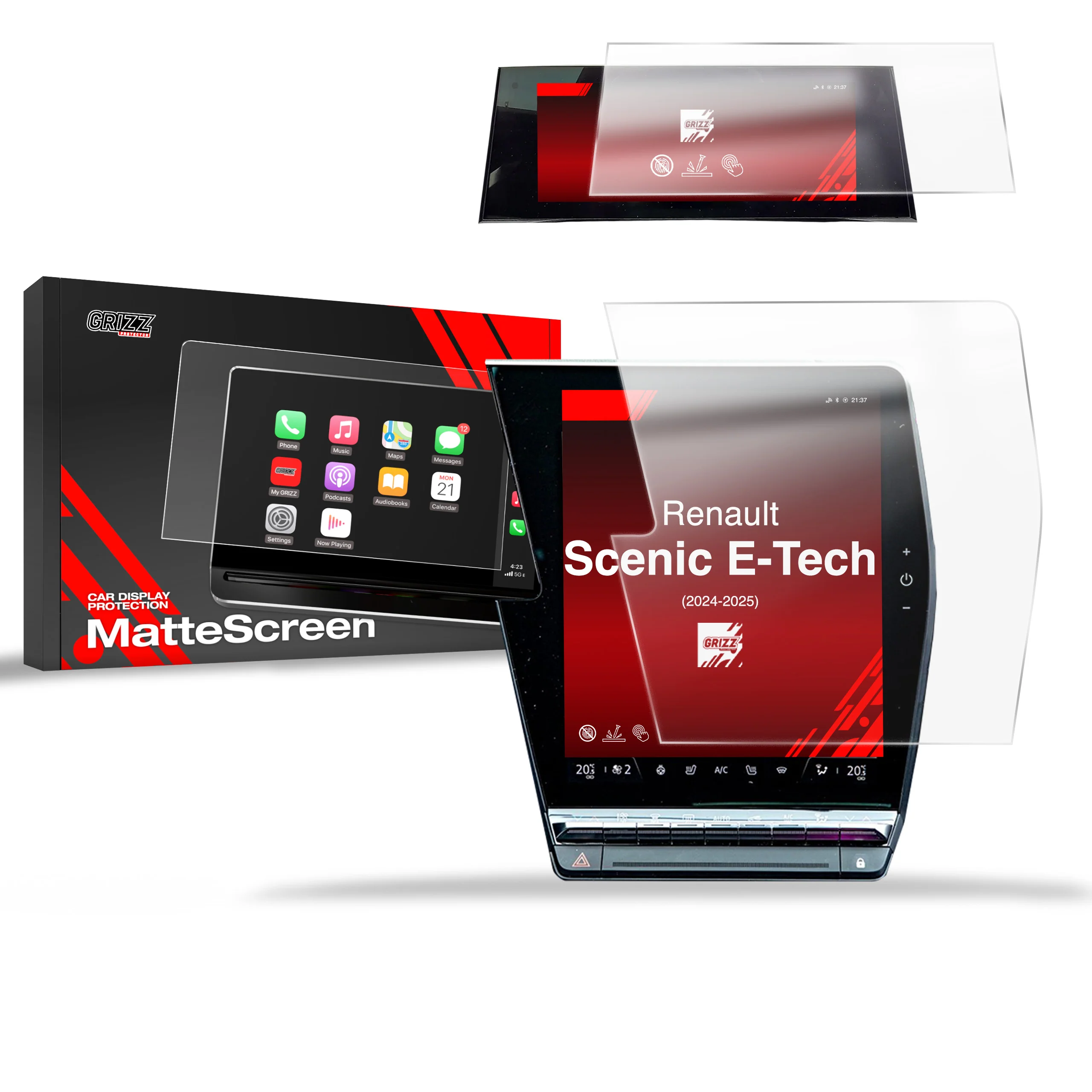 2in1 Displayschutzfolie für Renault Scenic E-Tech 12" (2024-2026) Anti-Fingerprint, Matt