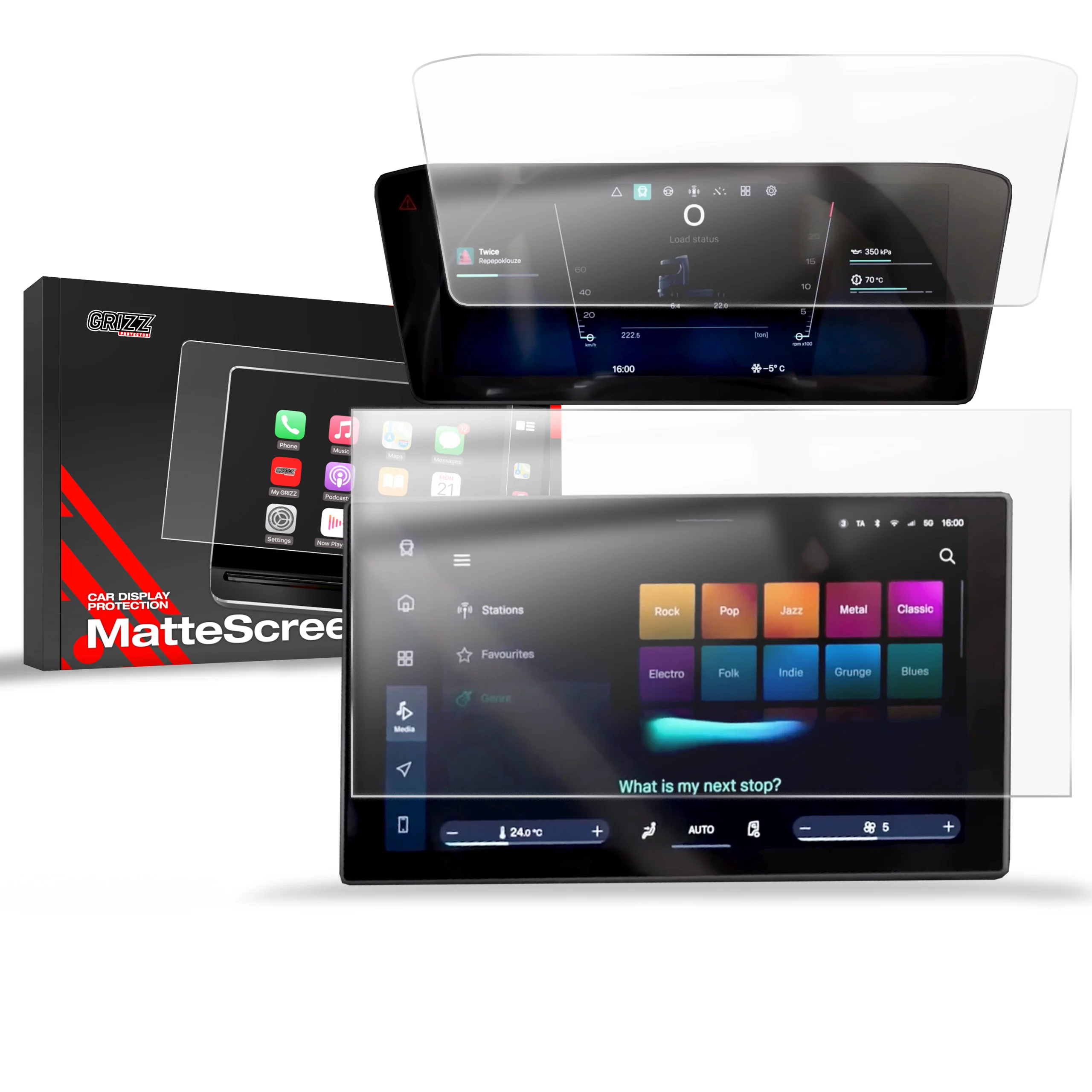 2in1 Displayschutzfolie für Scania P 12,9" (2024-2026) Anti-Fingerprint, Matt