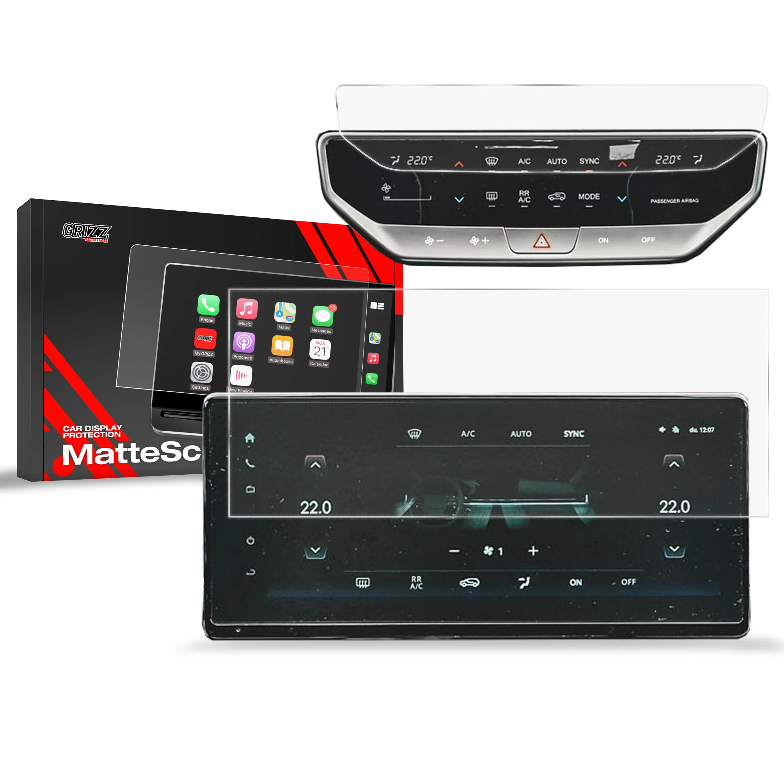 2in1 Displayschutzfolie für SsangYong Rexton 12,3" (2023-2026) Anti-Fingerprint, Matt