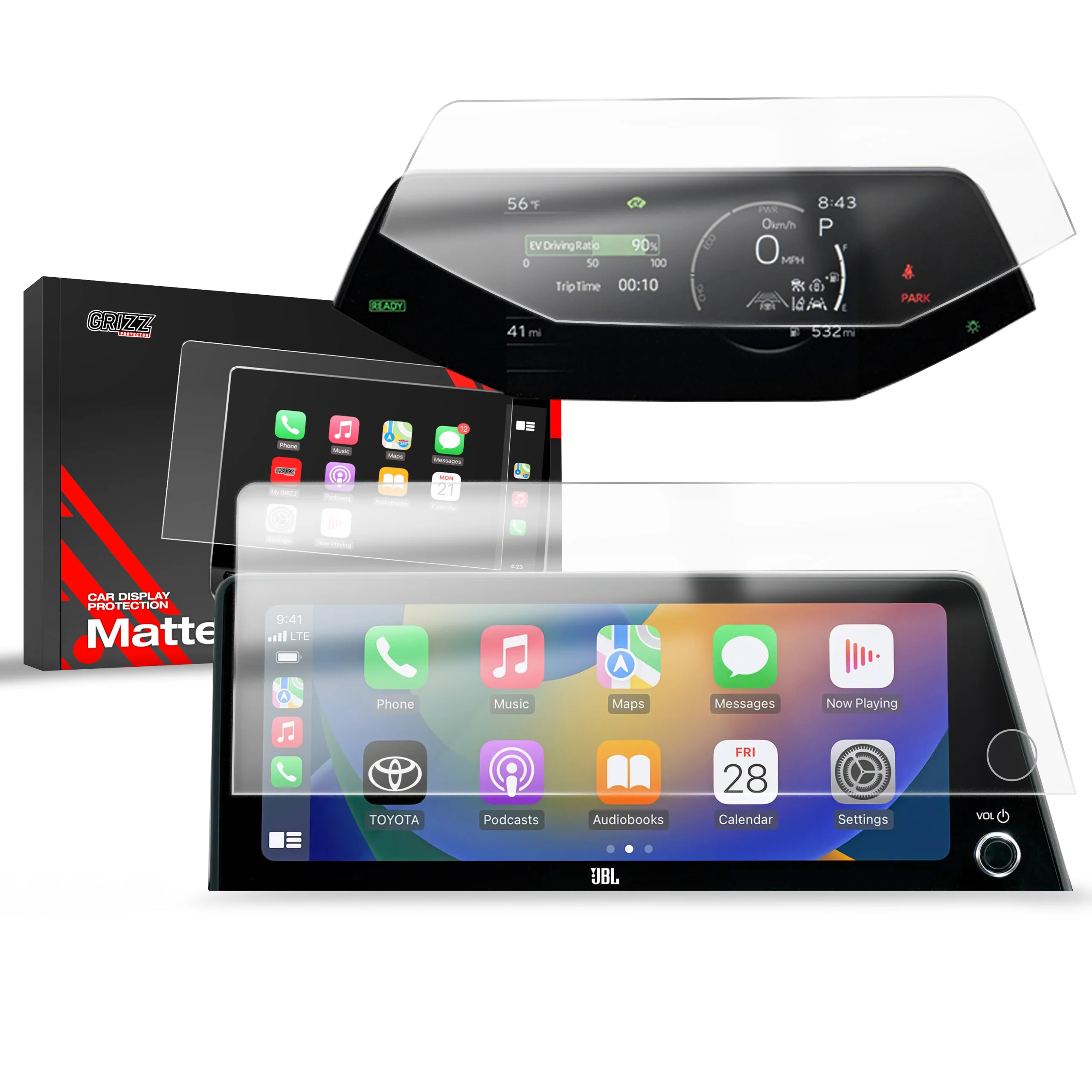 2in1 Displayschutzfolie für Toyota Prius 5 12,3" (2023-2026) Anti-Fingerprint, Matt